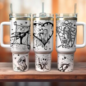 The Nightmare Before Christmas Movies Custom Stanley Quencher 40oz Stainless Steel Tumbler With Handle