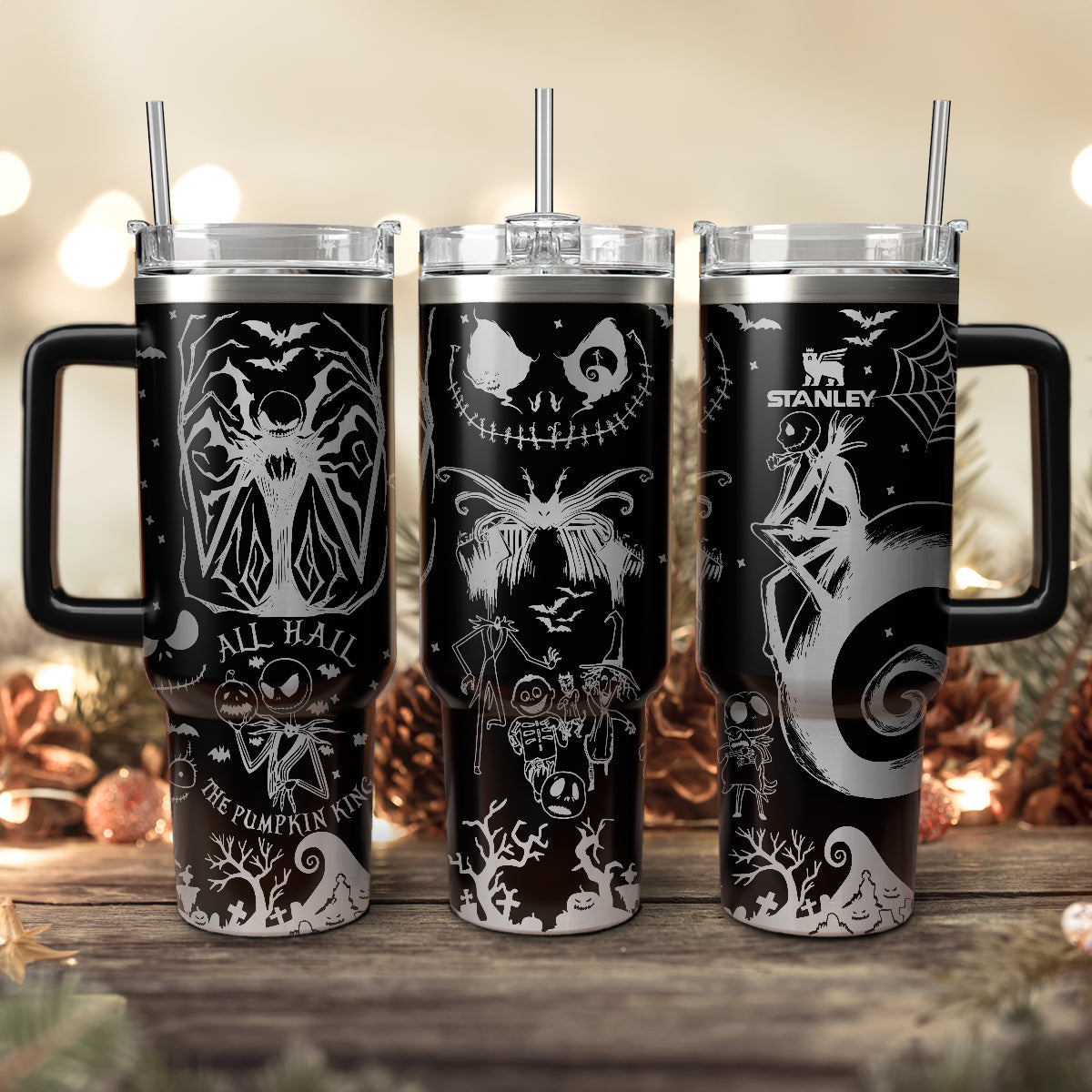 The Nightmare Before Christmas Movies Custom Stanley Quencher 40oz Stainless Steel Tumbler With Handle