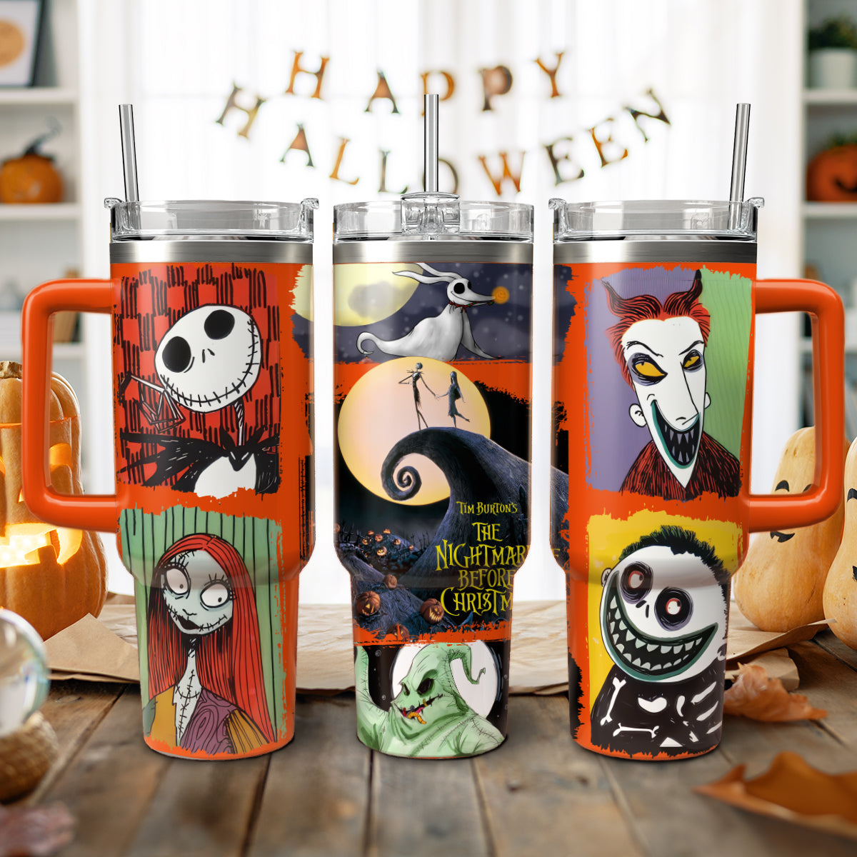 The Nightmare Before Christmas Movies Custom Stanley Quencher 40oz Stainless Steel Tumbler With Handle