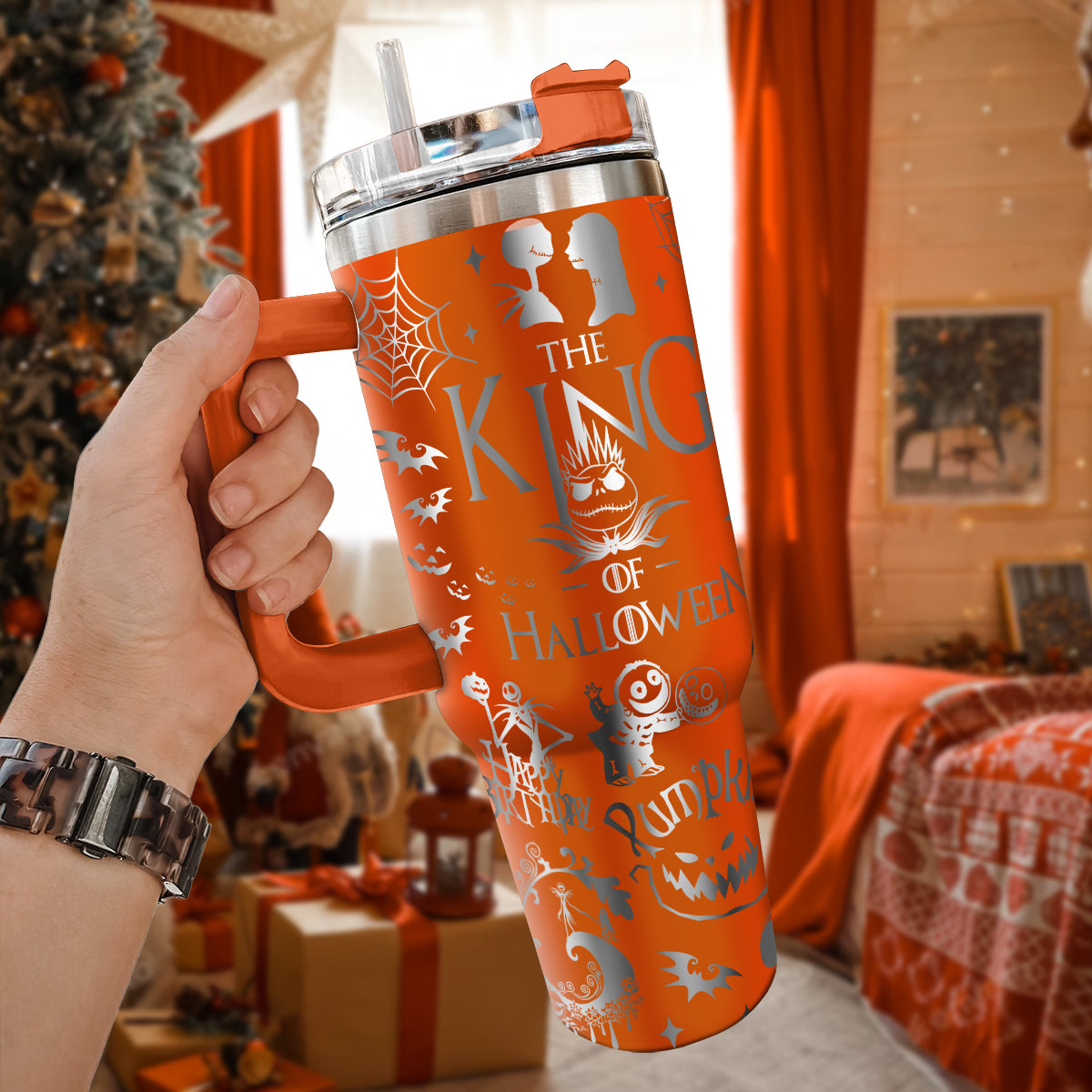 The Nightmare Before Christmas Movies Custom Stanley Quencher 40oz Stainless Steel Tumbler With Handle