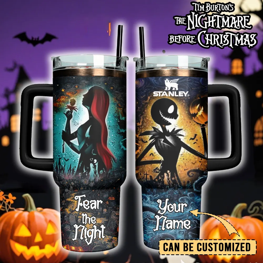 The Nightmare Before Christmas x Halloween Custom Stanley Quencher 40oz Stainless Steel Tumbler With Handle