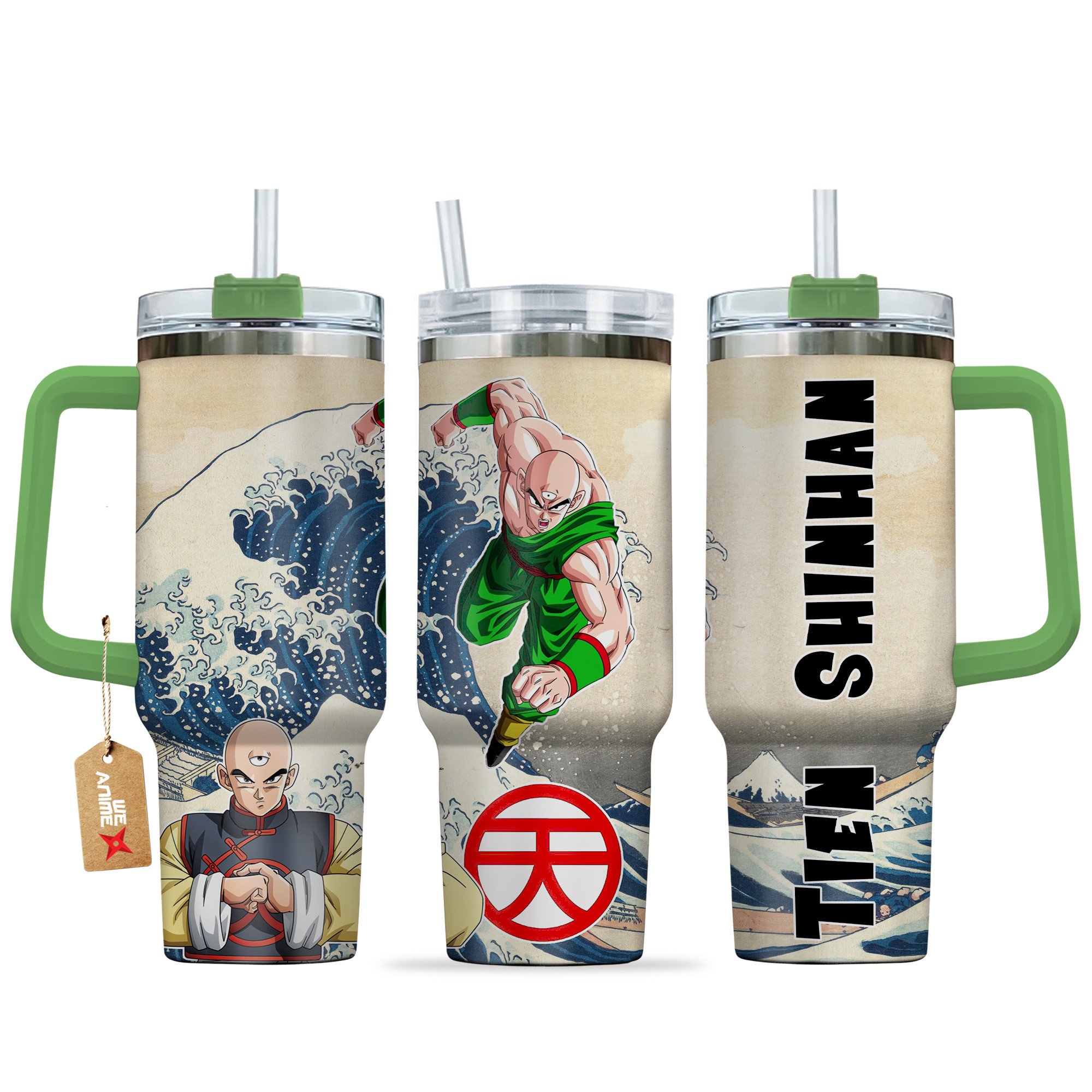 Tien Shinhan Dragon Ball Anime Custom Stanley Quencher 40oz Stainless Steel Tumbler With Handle