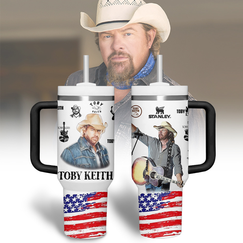 Toby Keith Music Custom Stanley Quencher 40oz Stainless Steel Tumbler With Handle