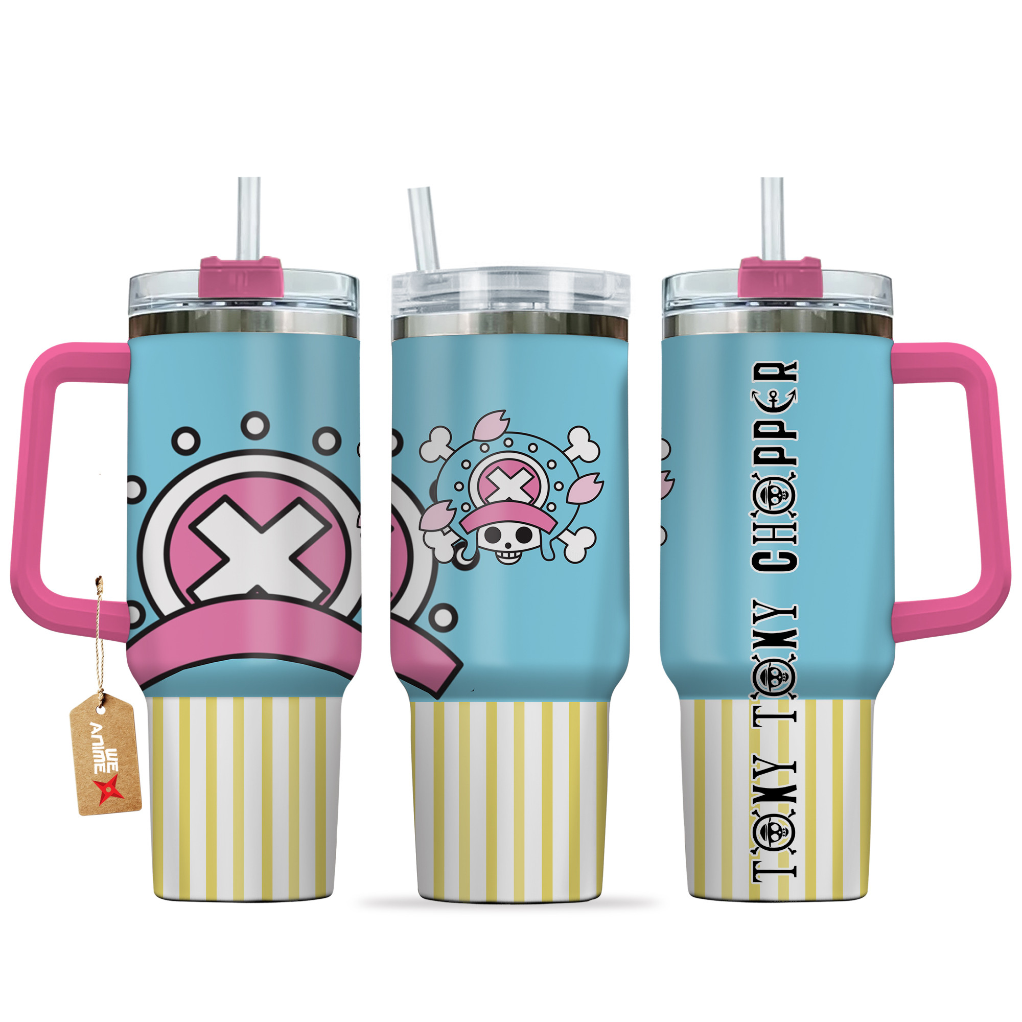 Tony Tony Chopper One Piece Anime Custom Stanley Quencher 40oz Stainless Steel Tumbler With Handle