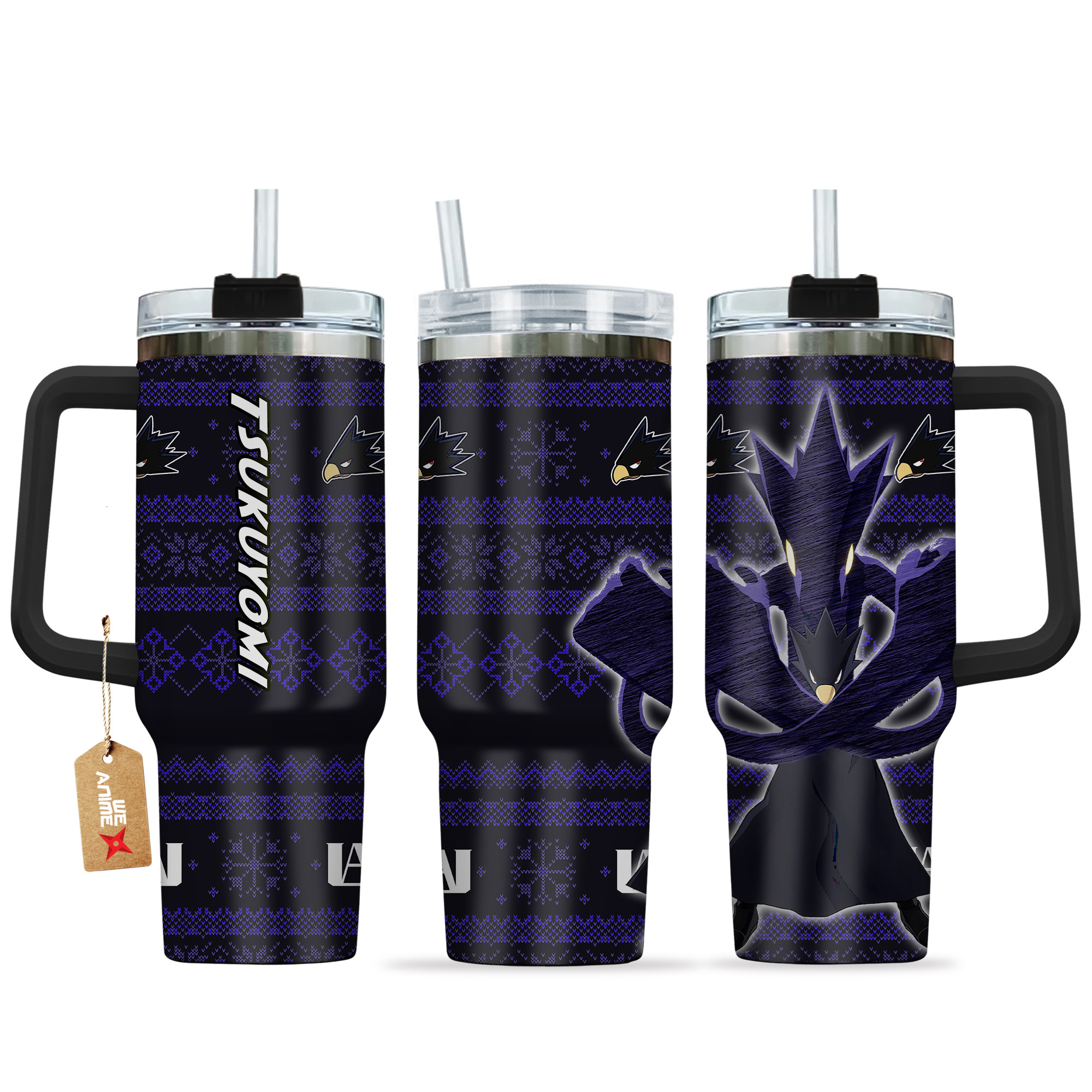 Tsukuyomi My Hero Academia Anime Custom Stanley Quencher 40oz Stainless Steel Tumbler With Handle