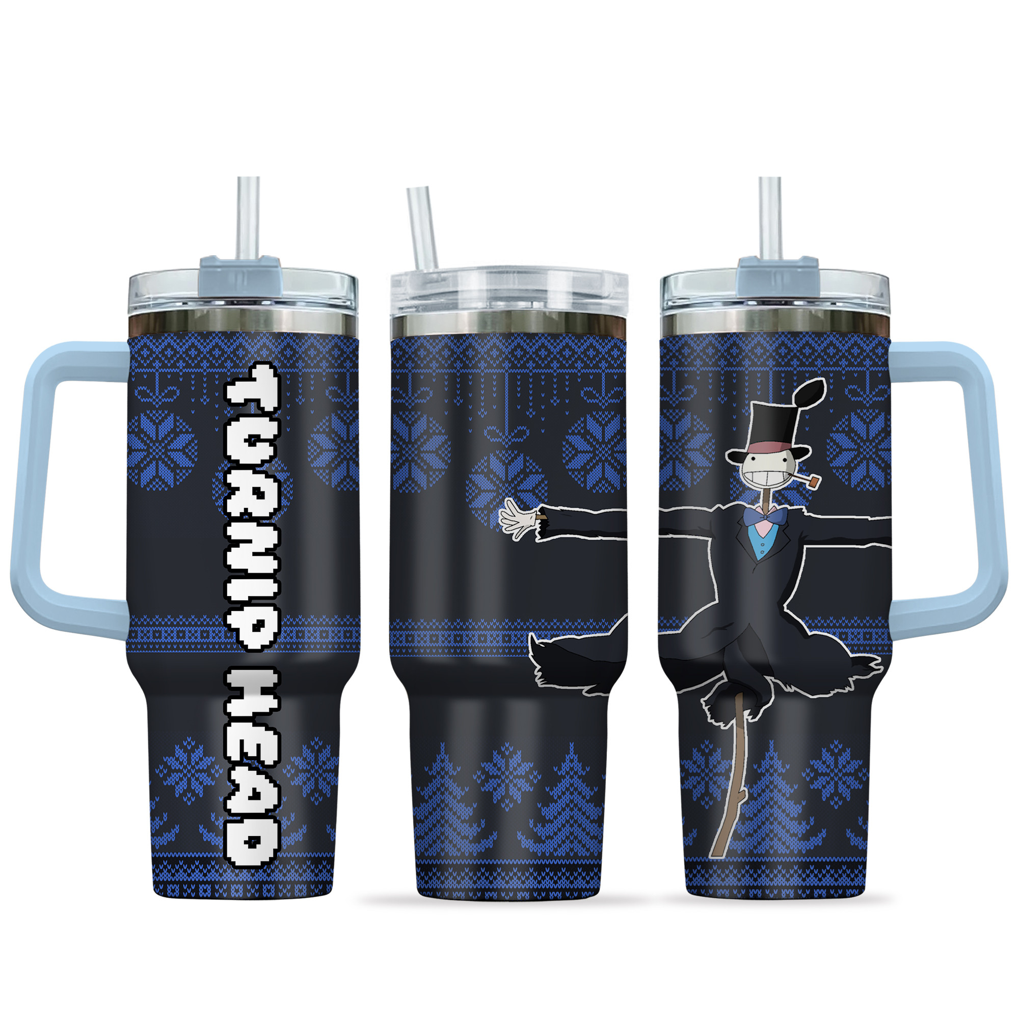 Turnip Head Howl's Moving Castle Anime Custom Stanley Quencher 40oz Stainless Steel Tumbler With Handle