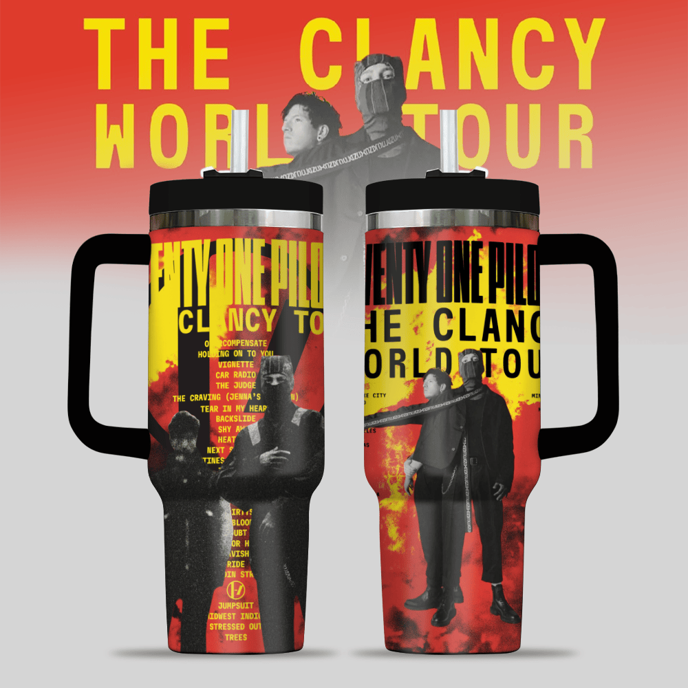 Twenty One Pilots Music Custom Stanley Quencher 40oz Stainless Steel Tumbler With Handle
