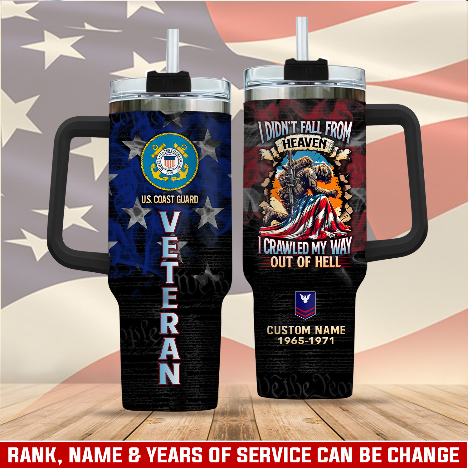 United States Coast Guard Custom Stanley Quencher 40oz Stainless Steel Tumbler With Handle