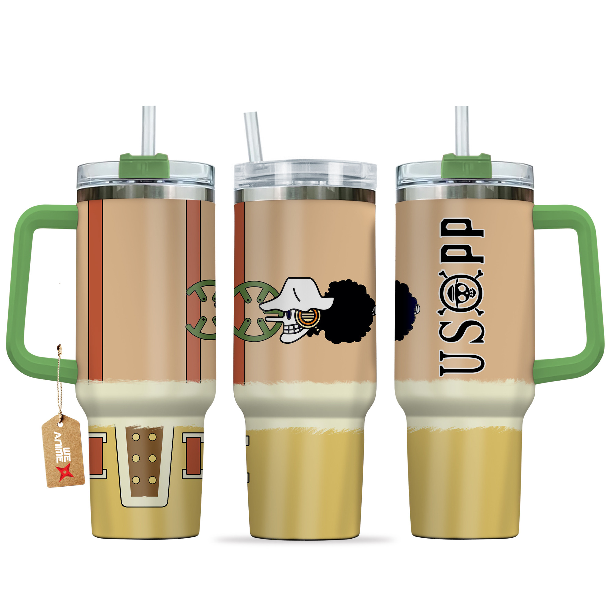 Usopp One Piece Anime Custom Stanley Quencher 40oz Stainless Steel Tumbler With Handle