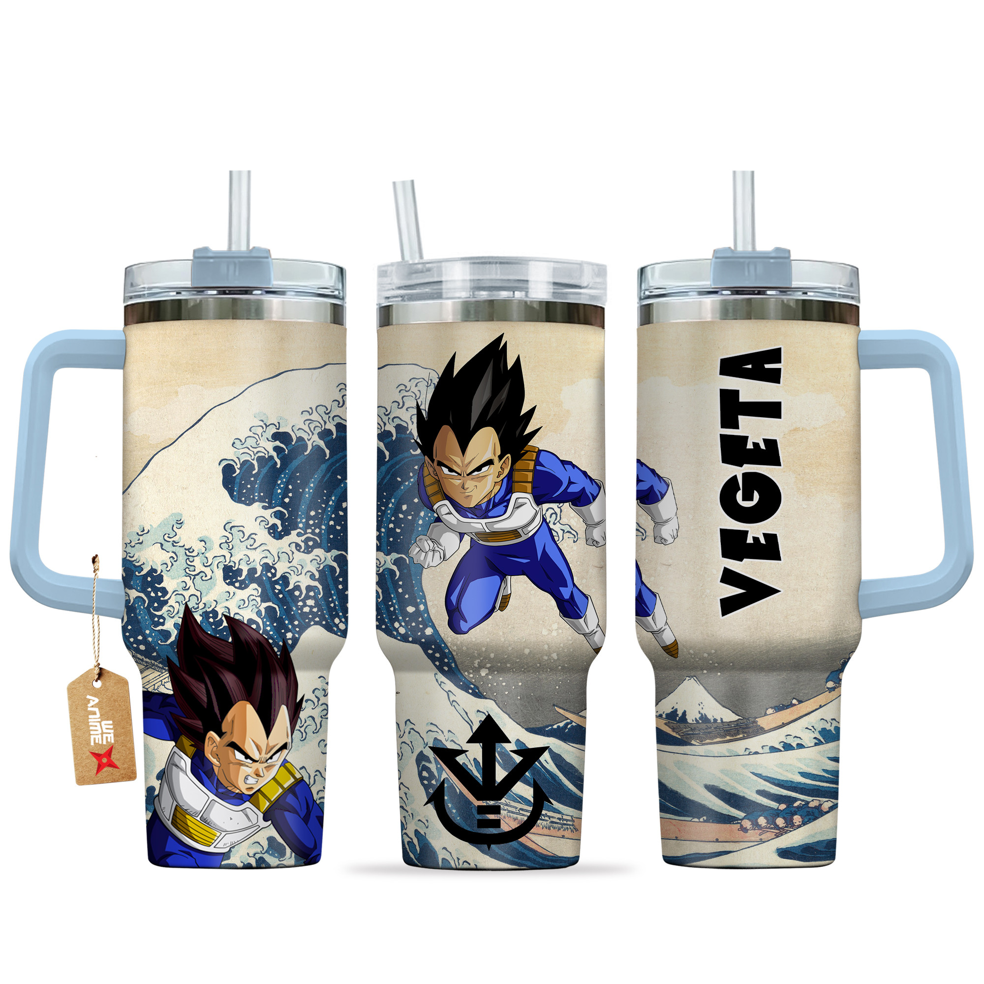 Vegeta Dragon Ball Anime Custom Stanley Quencher 40oz Stainless Steel Tumbler With Handle