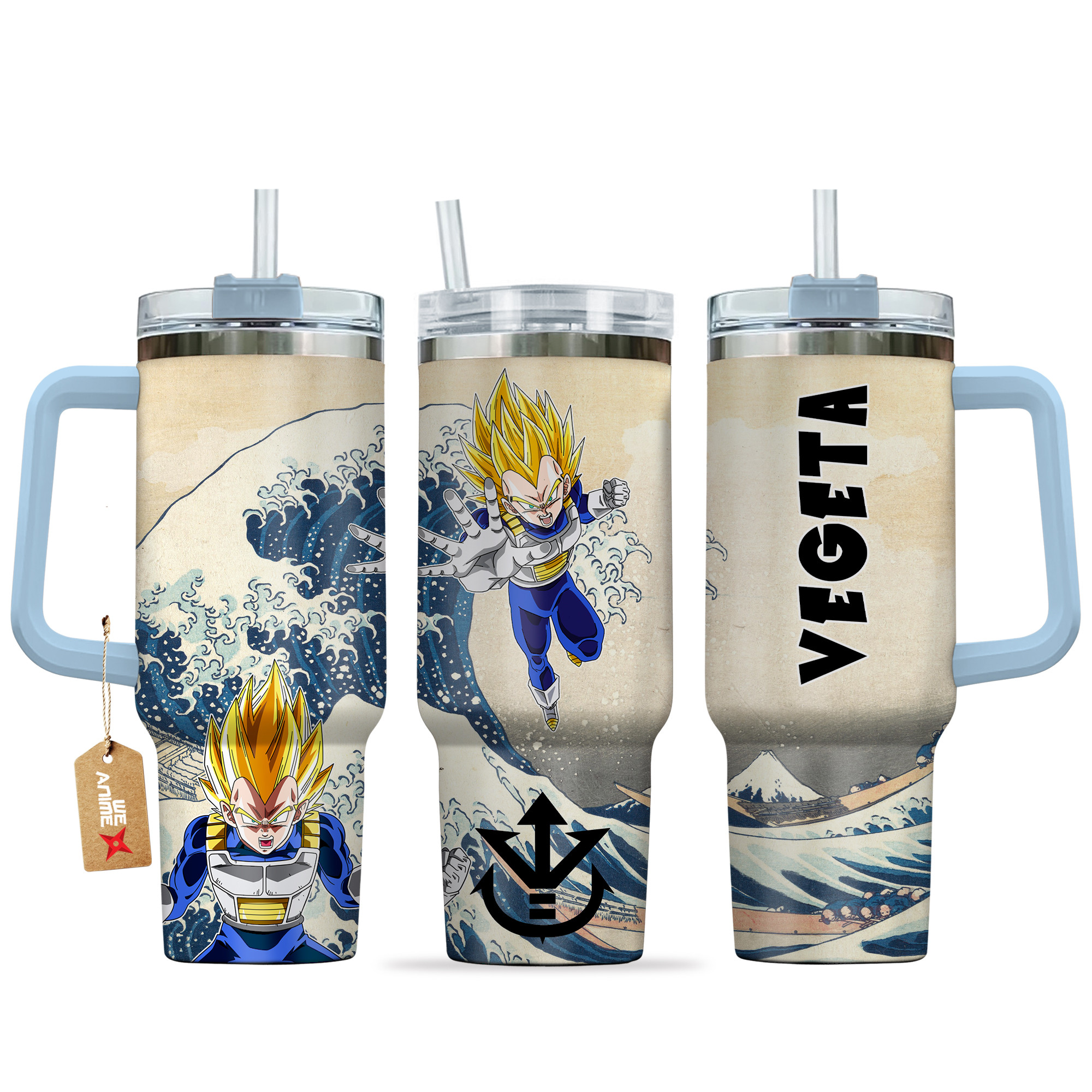 Vegeta Super Saiyan Dragon Ball Anime Custom Stanley Quencher 40oz Stainless Steel Tumbler With Handle