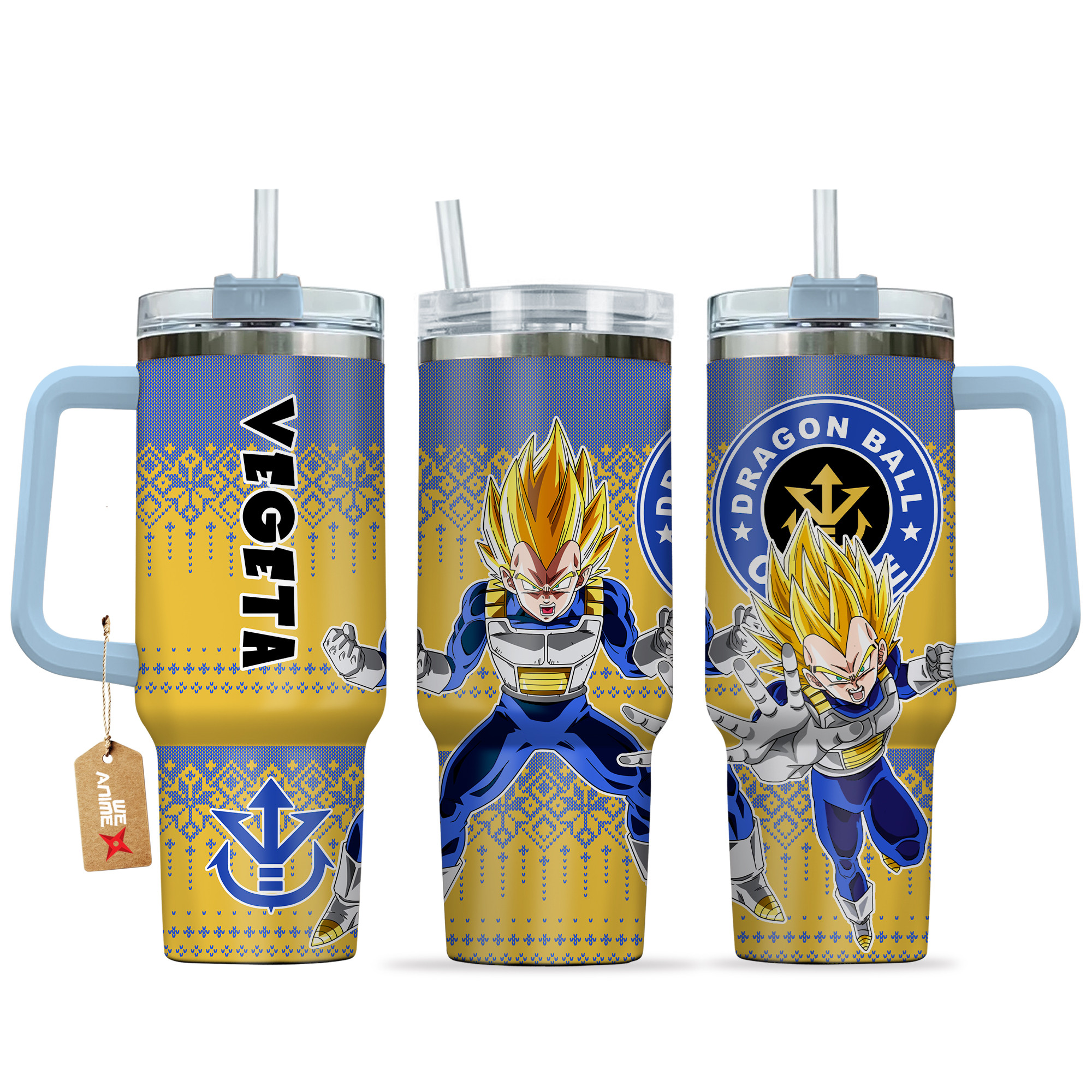 Vegeta Super Saiyan Dragon Ball Z Anime Custom Stanley Quencher 40oz Stainless Steel Tumbler With Handle