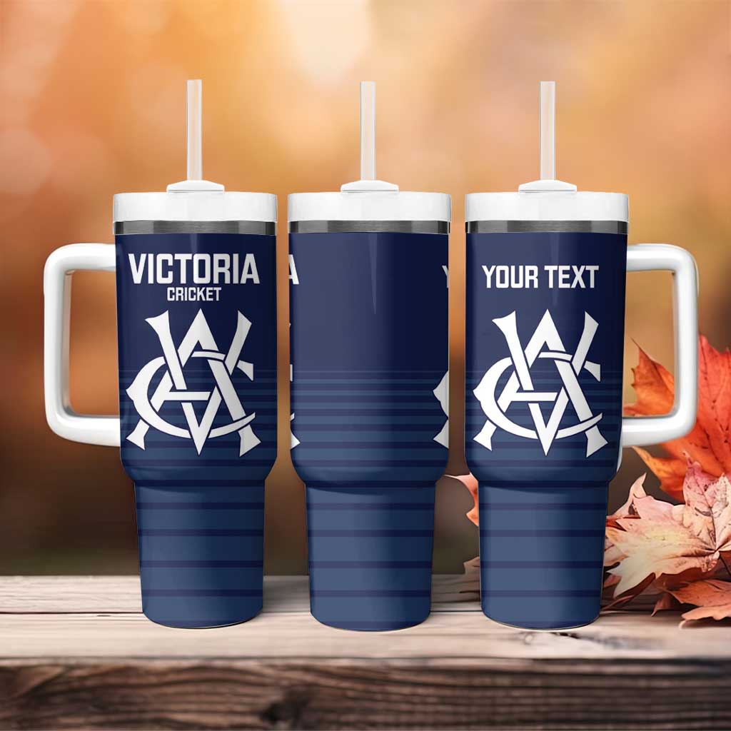 Victoria Cricket Go Champions - Sporty Style Custom Stanley Quencher 40oz Stainless Steel Tumbler With Handle