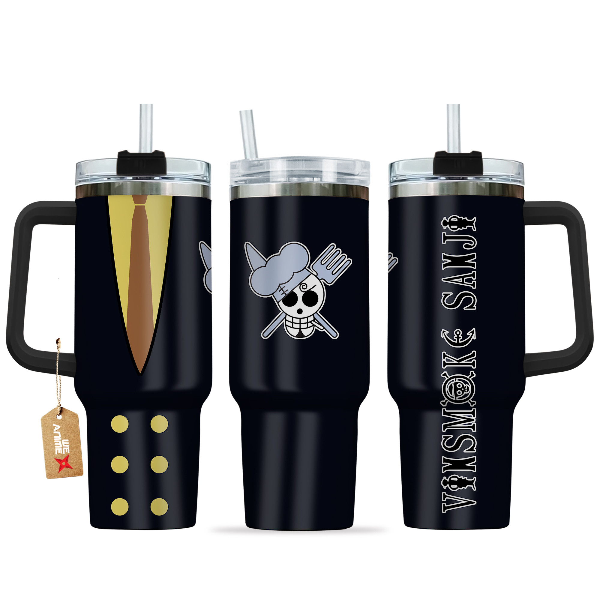Vinsmoke Sanji One Piece Anime Custom Stanley Quencher 40oz Stainless Steel Tumbler With Handle
