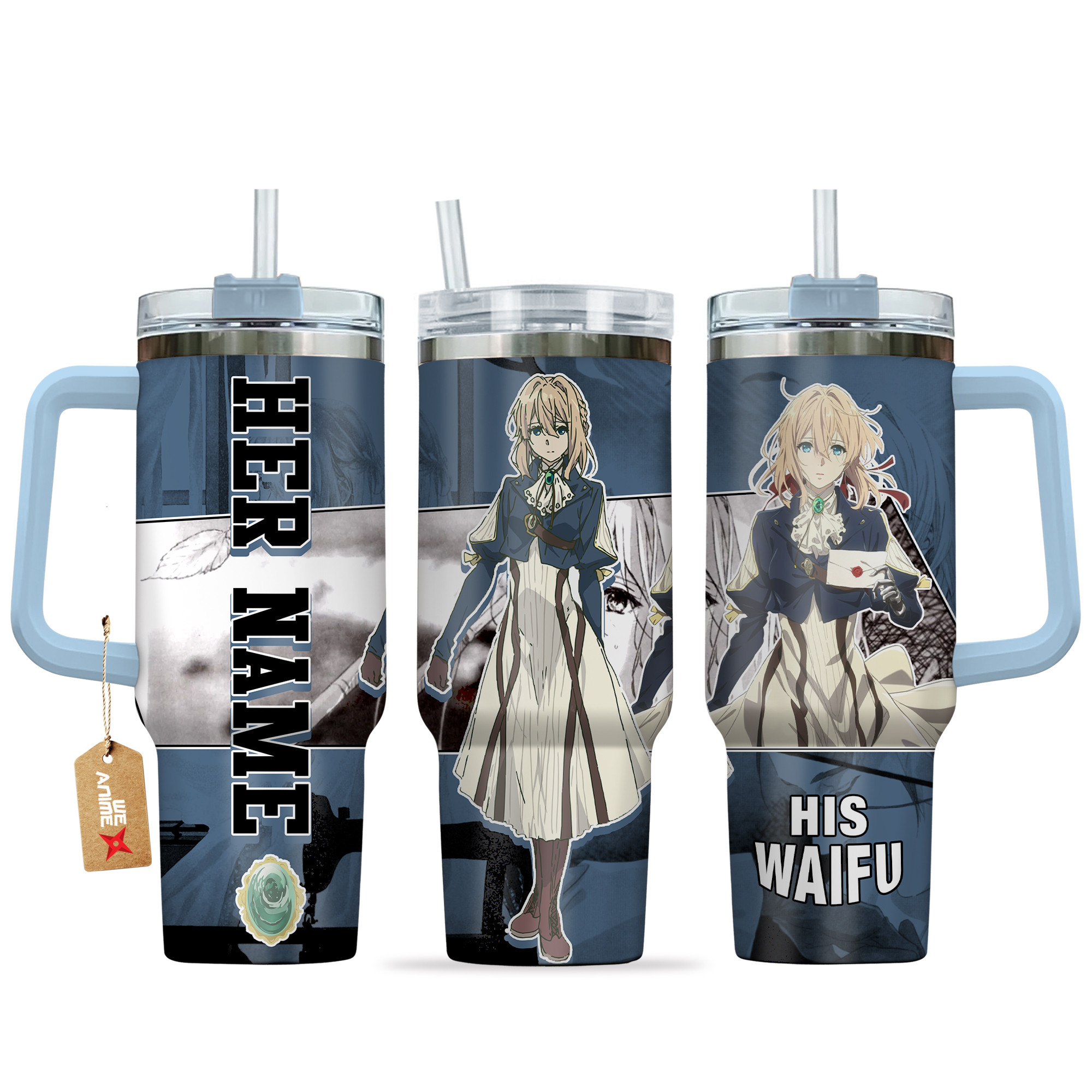 Violet Evergarden Anime Custom Stanley Quencher 40oz Stainless Steel Tumbler With Handle