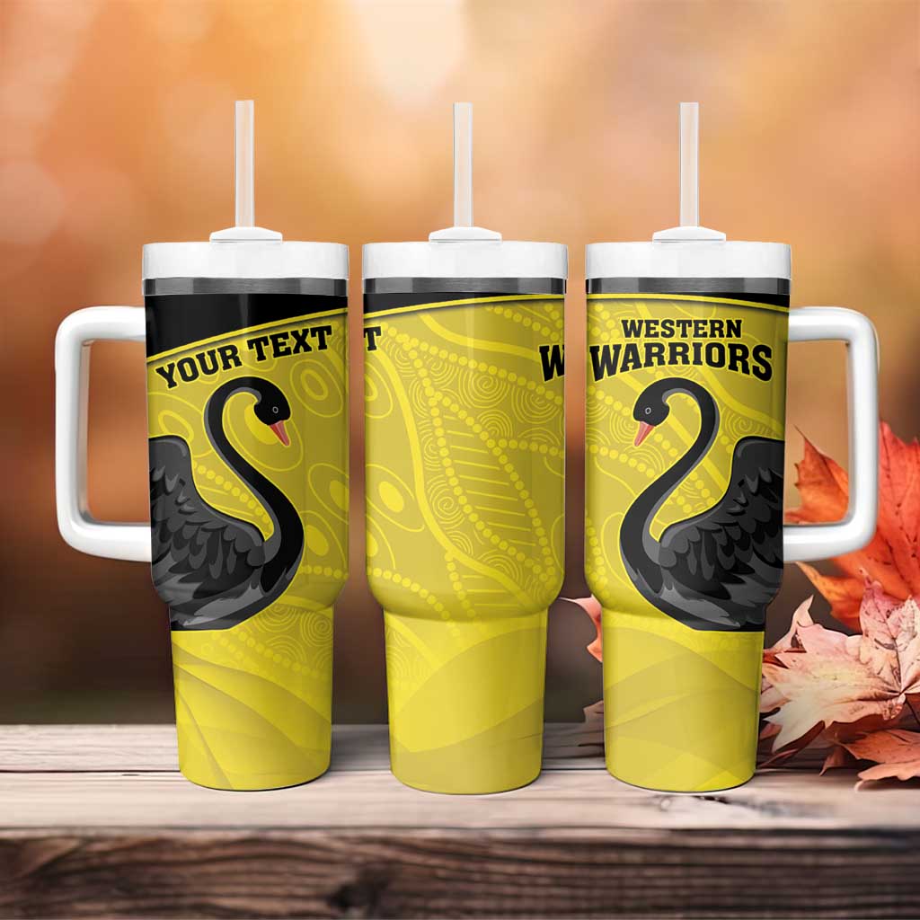 Western Australia Cricket Go Warriors Black Swans - Aboriginal Art Custom Stanley Quencher 40oz Stainless Steel Tumbler With Handle