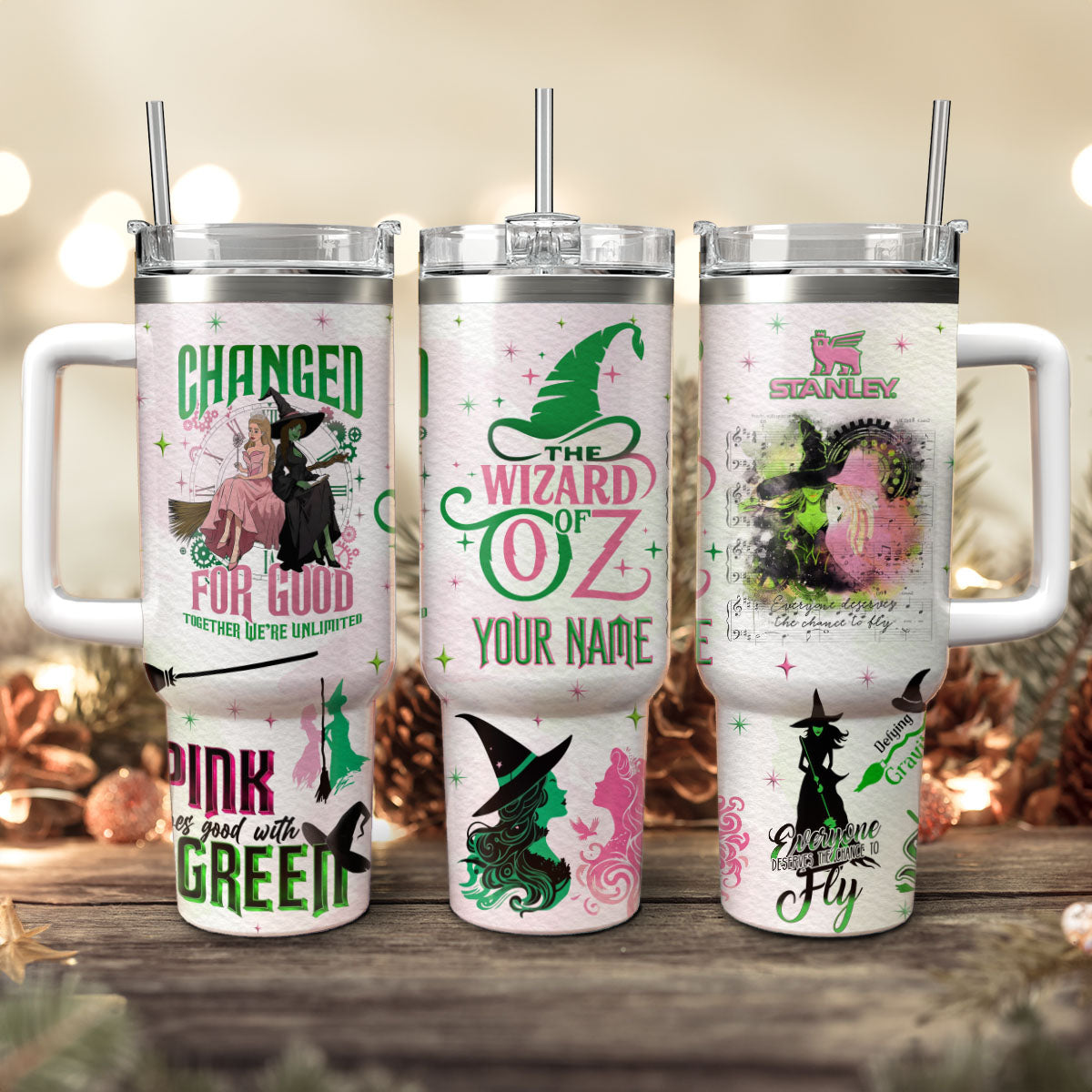 Wicked Movies Custom Stanley Quencher 40oz Stainless Steel Tumbler With Handle