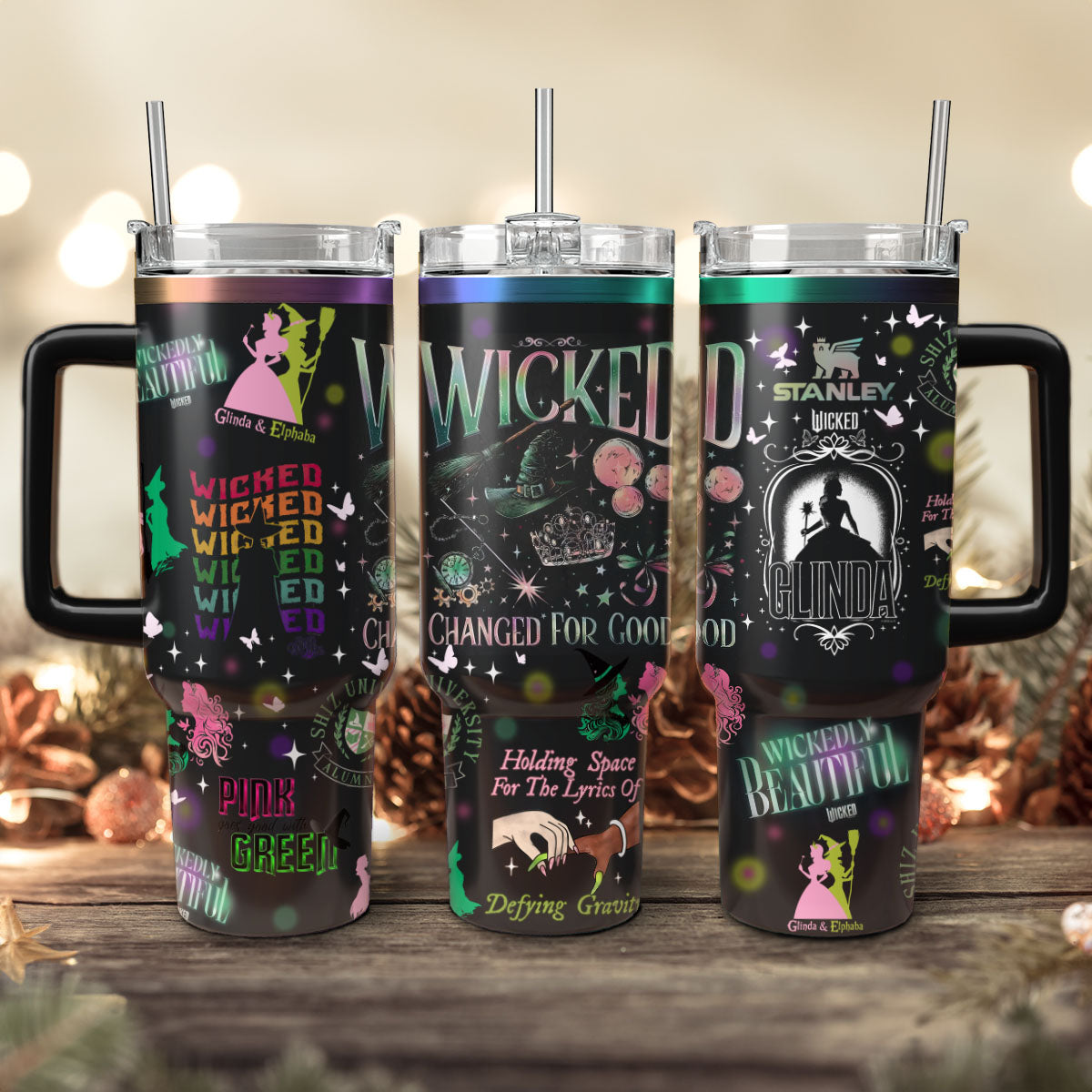 Wicked Movies Custom Stanley Quencher 40oz Stainless Steel Tumbler With Handle