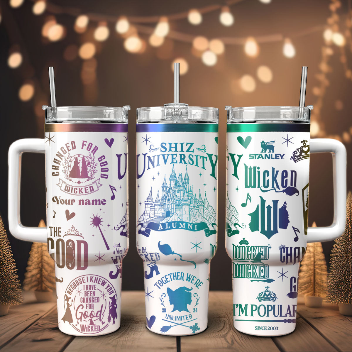 Wicked Movies Custom Stanley Quencher 40oz Stainless Steel Tumbler With Handle