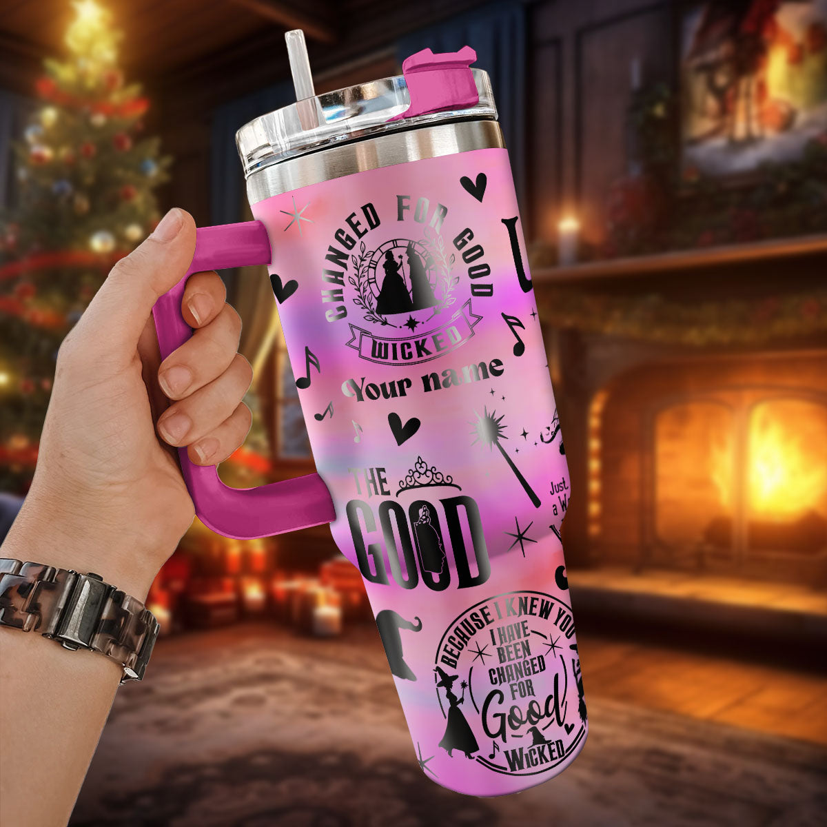 Wicked Movies Custom Stanley Quencher 40oz Stainless Steel Tumbler With Handle
