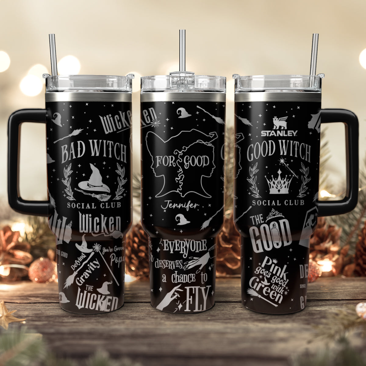 Wicked Movies Custom Stanley Quencher 40oz Stainless Steel Tumbler With Handle