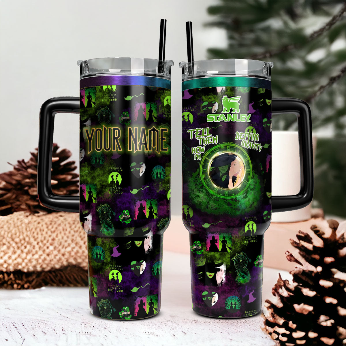 Wicked Movies Custom Stanley Quencher 40oz Stainless Steel Tumbler With Handle