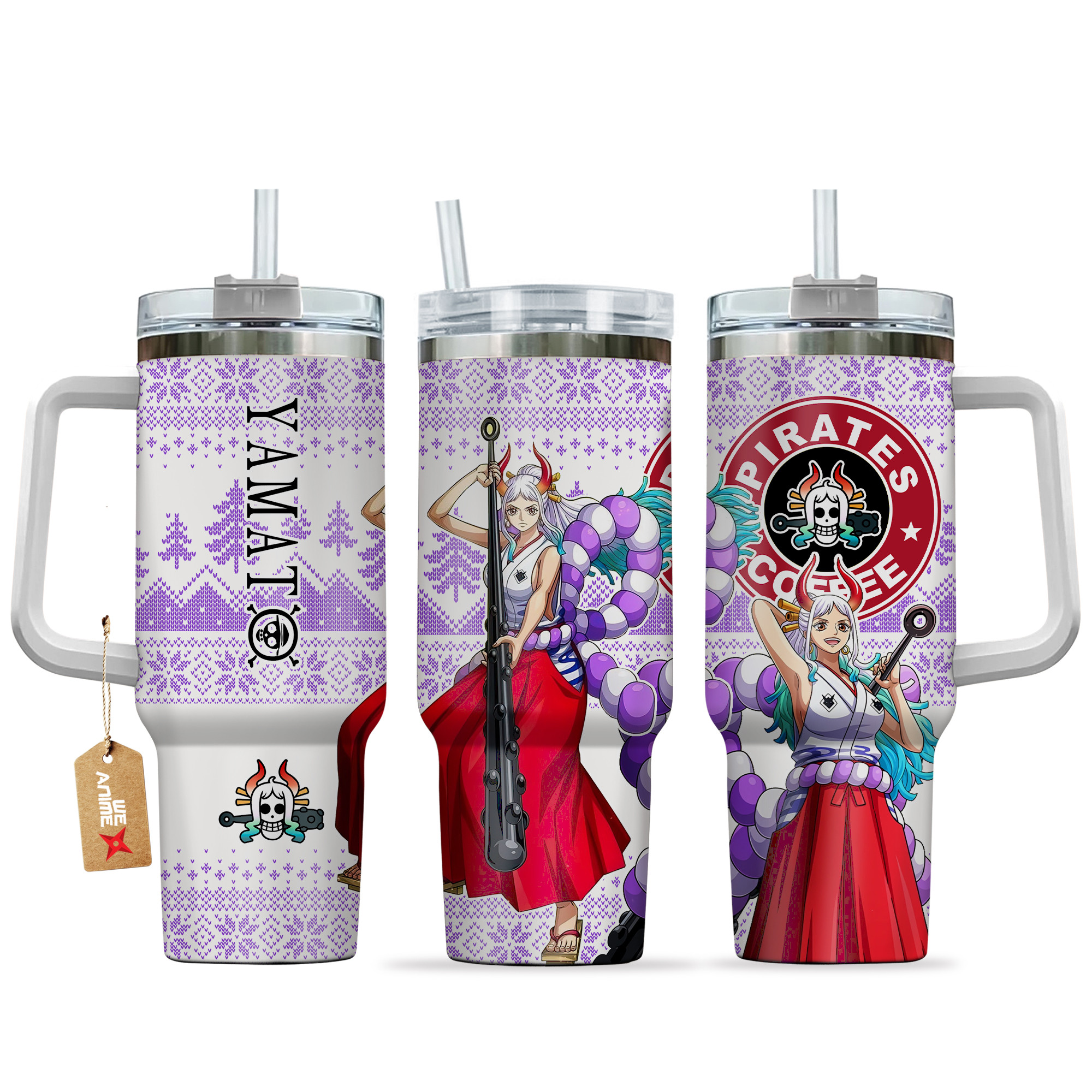 Yamato One piece Anime Custom Stanley Quencher 40oz Stainless Steel Tumbler With Handle