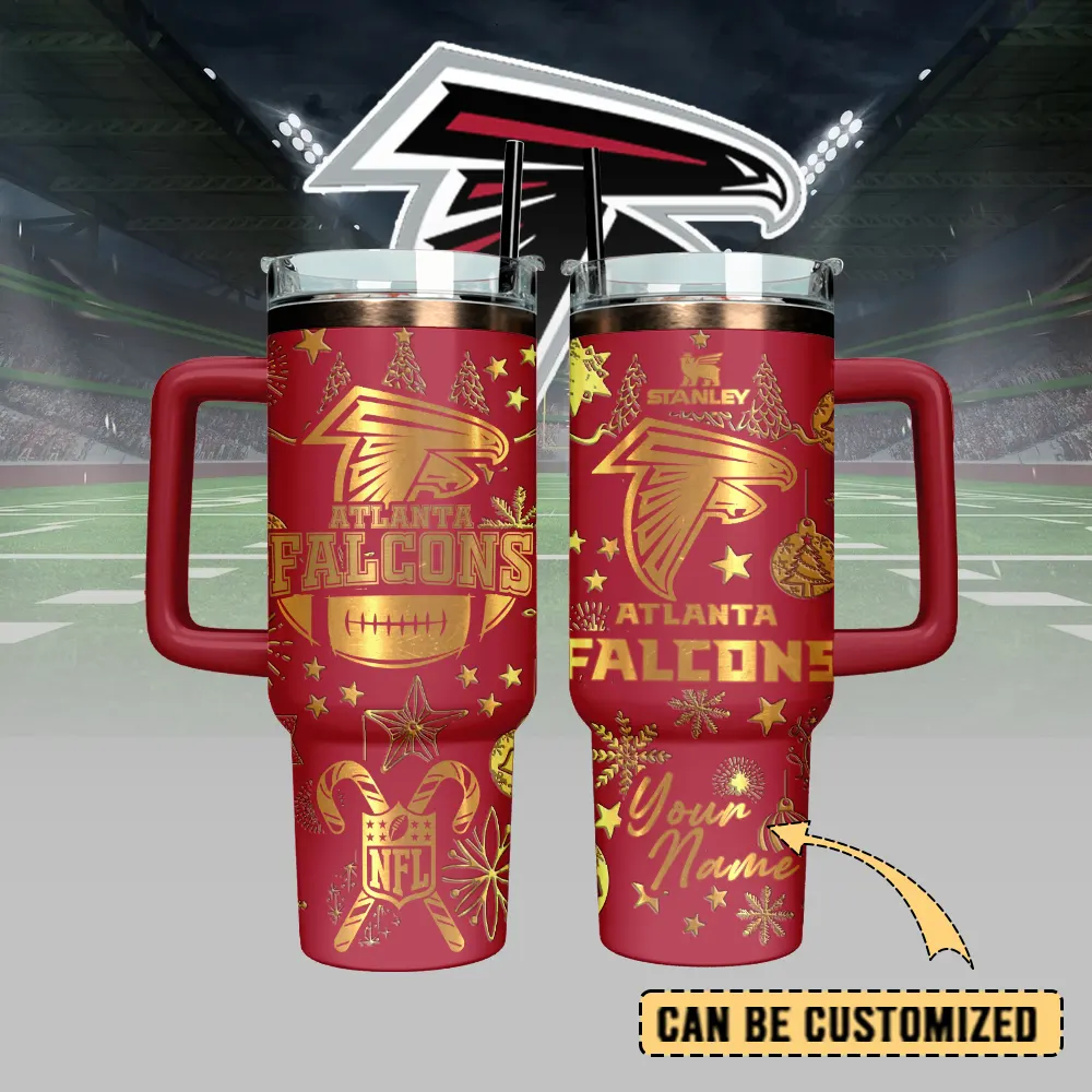 Atlanta Falcons Custom Stanley Quencher 40oz Stainless Steel Tumbler With Handle