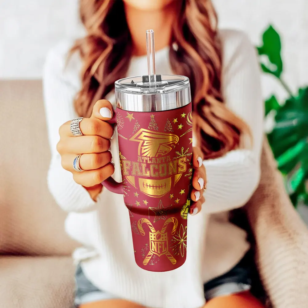 Atlanta Falcons Custom Stanley Quencher 40oz Stainless Steel Tumbler With Handle