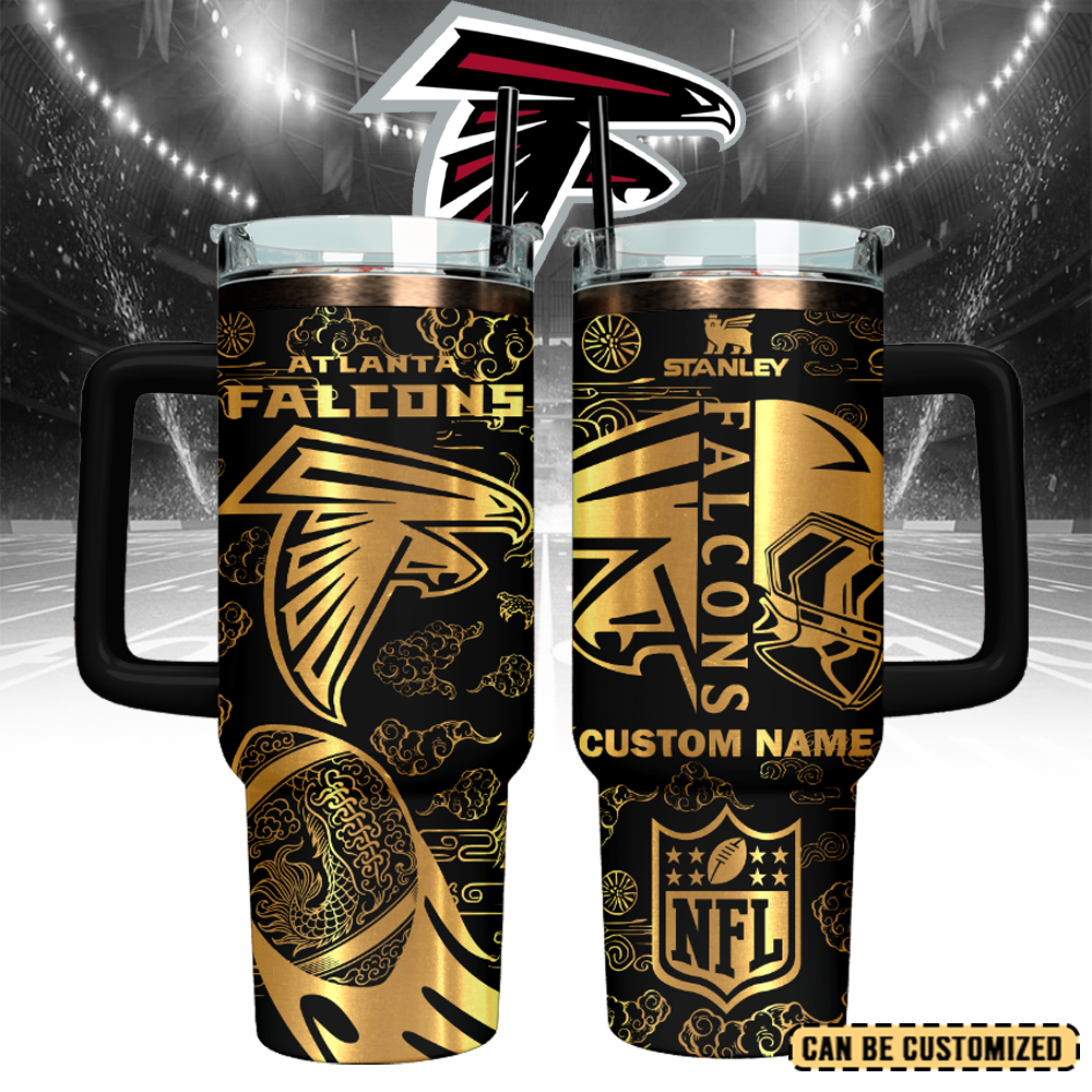 Atlanta Falcons Custom Stanley Quencher 40oz Stainless Steel Tumbler With Handle