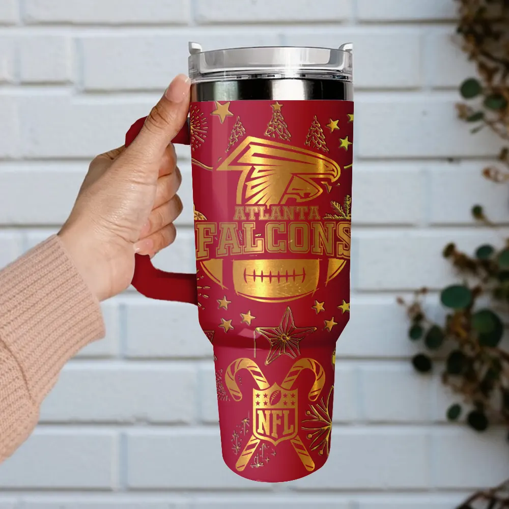 Atlanta Falcons Custom Stanley Quencher 40oz Stainless Steel Tumbler With Handle