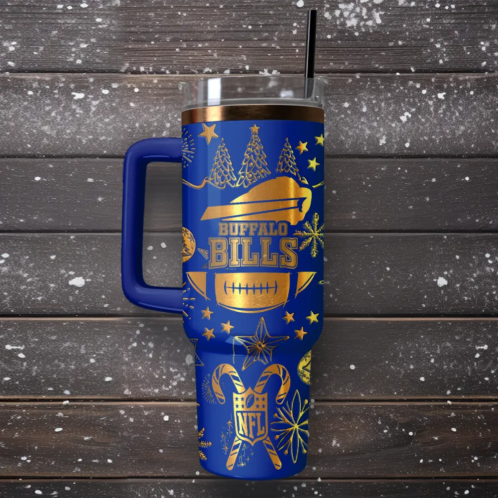 Buffalo Bills Custom Stanley Quencher 40oz Stainless Steel Tumbler With Handle