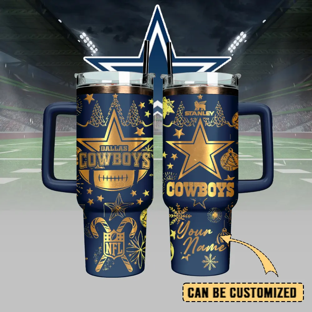 Dallas Cowboys Custom Stanley Quencher 40oz Stainless Steel Tumbler With Handle