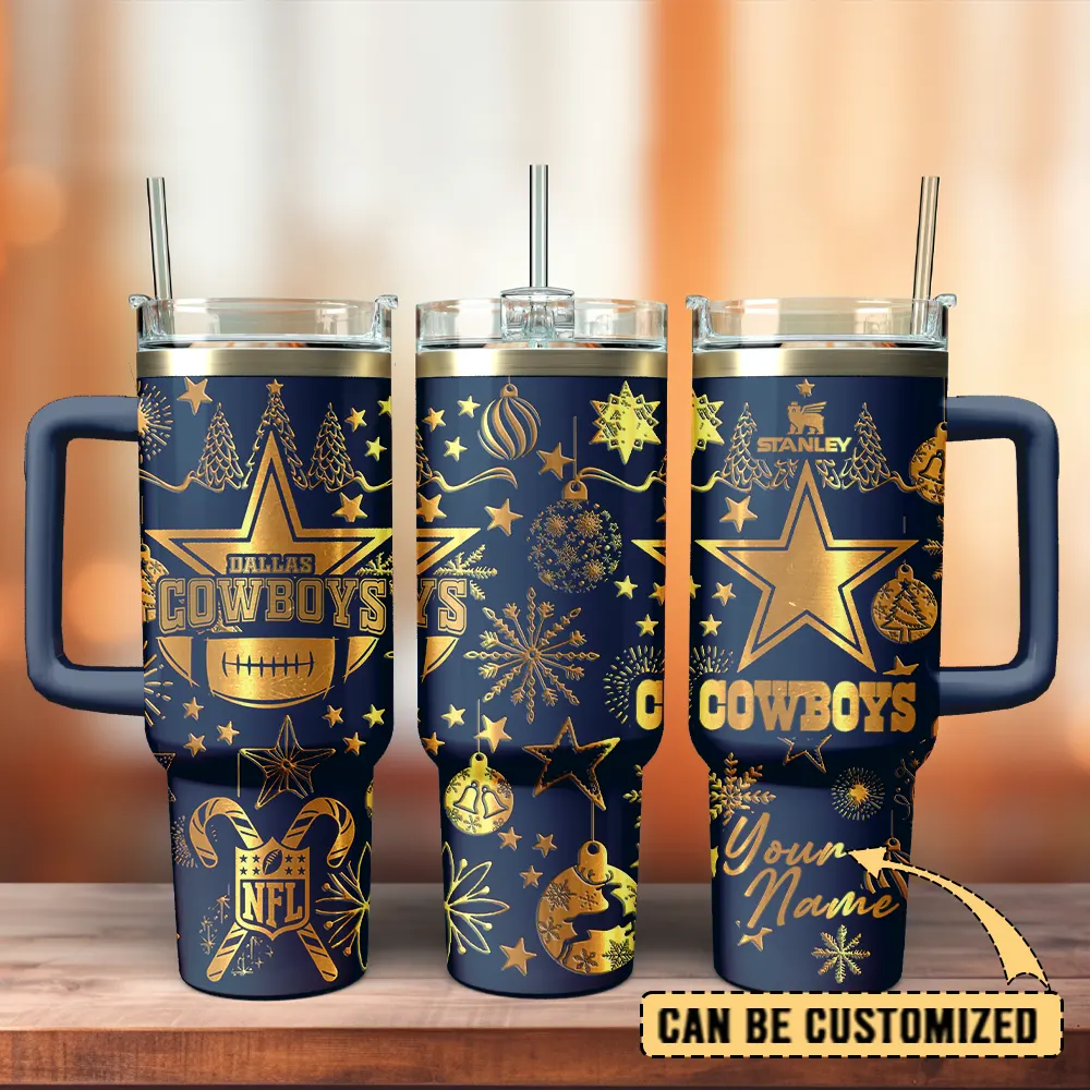 Dallas Cowboys Custom Stanley Quencher 40oz Stainless Steel Tumbler With Handle