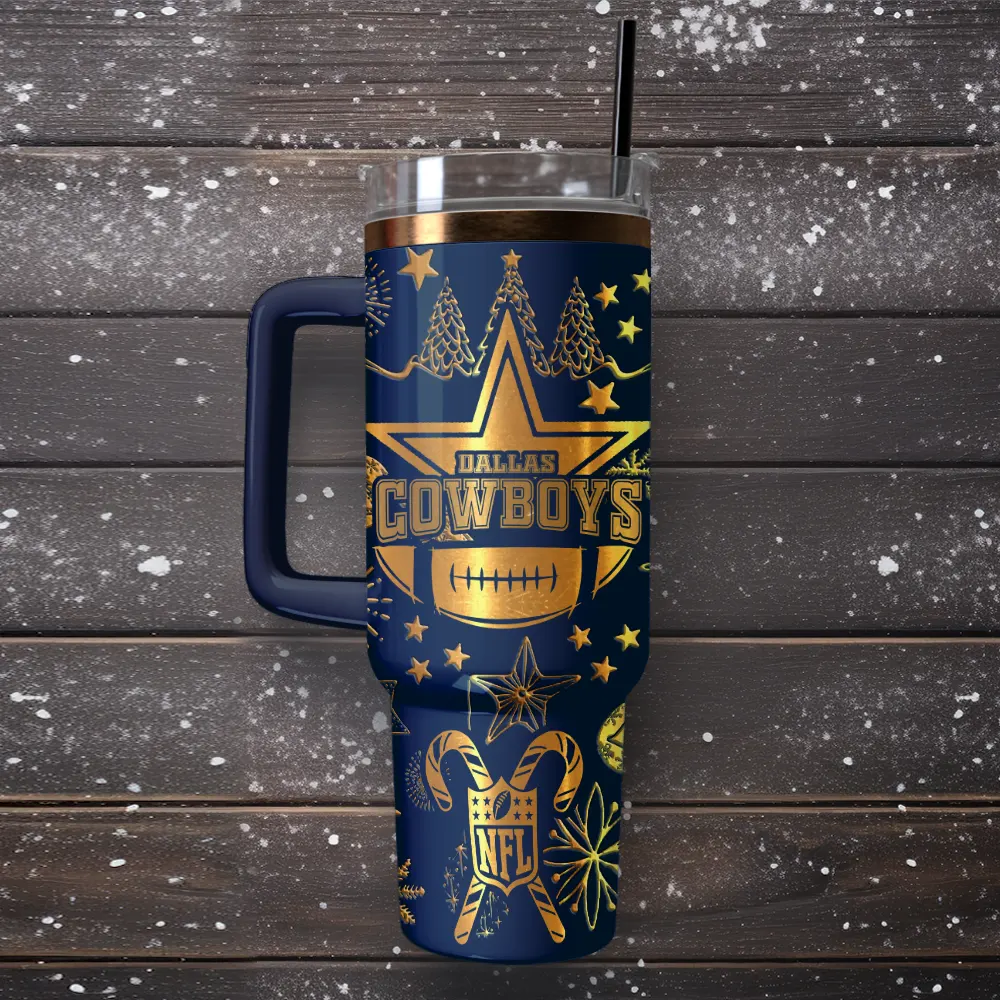 Dallas Cowboys Custom Stanley Quencher 40oz Stainless Steel Tumbler With Handle