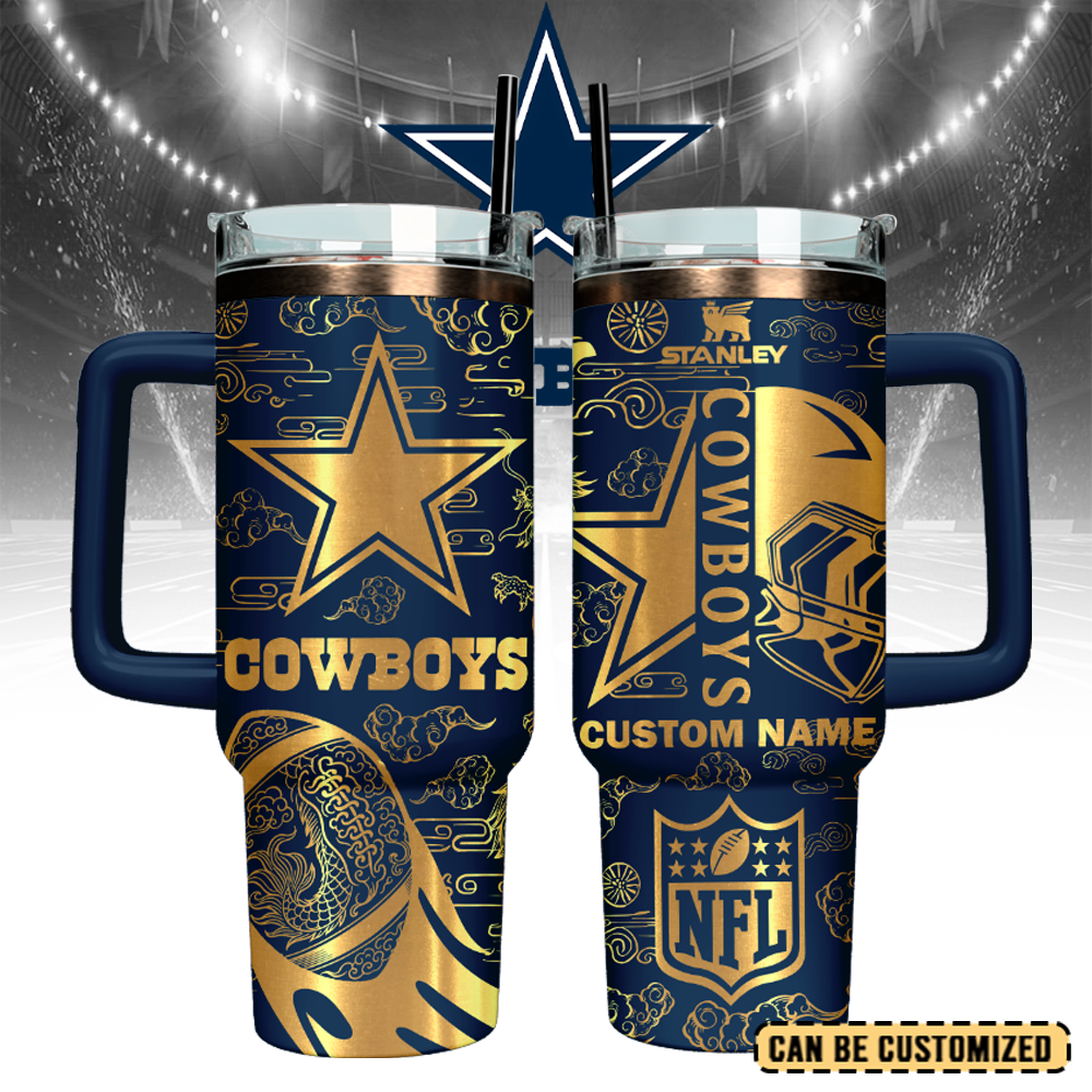 Dallas Cowboys Custom Stanley Quencher 40oz Stainless Steel Tumbler With Handle