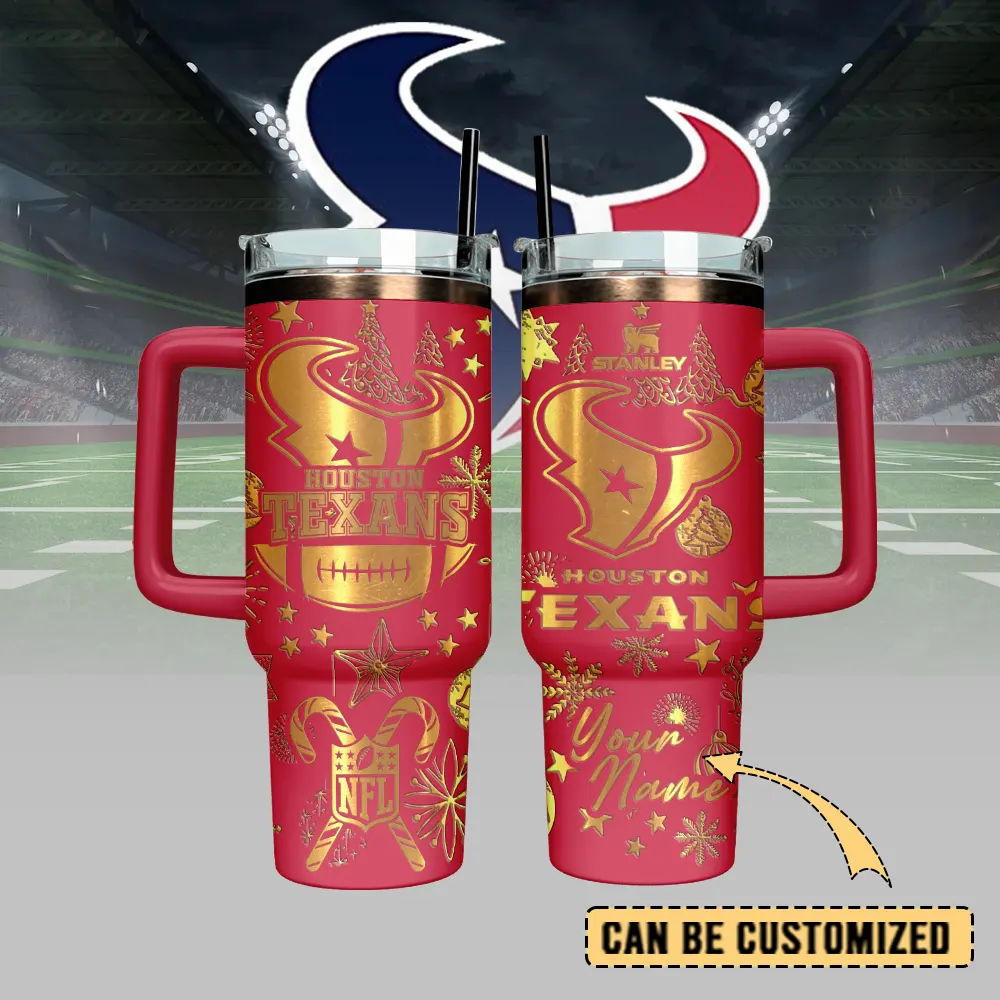Houston Texans Custom Stanley Quencher 40oz Stainless Steel Tumbler With Handle