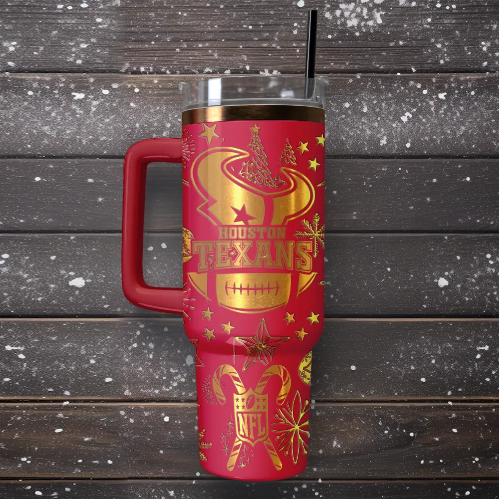 Houston Texans Custom Stanley Quencher 40oz Stainless Steel Tumbler With Handle