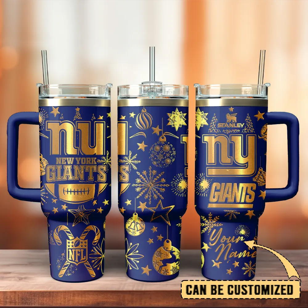 New York Giants Custom Stanley Quencher 40oz Stainless Steel Tumbler With Handle