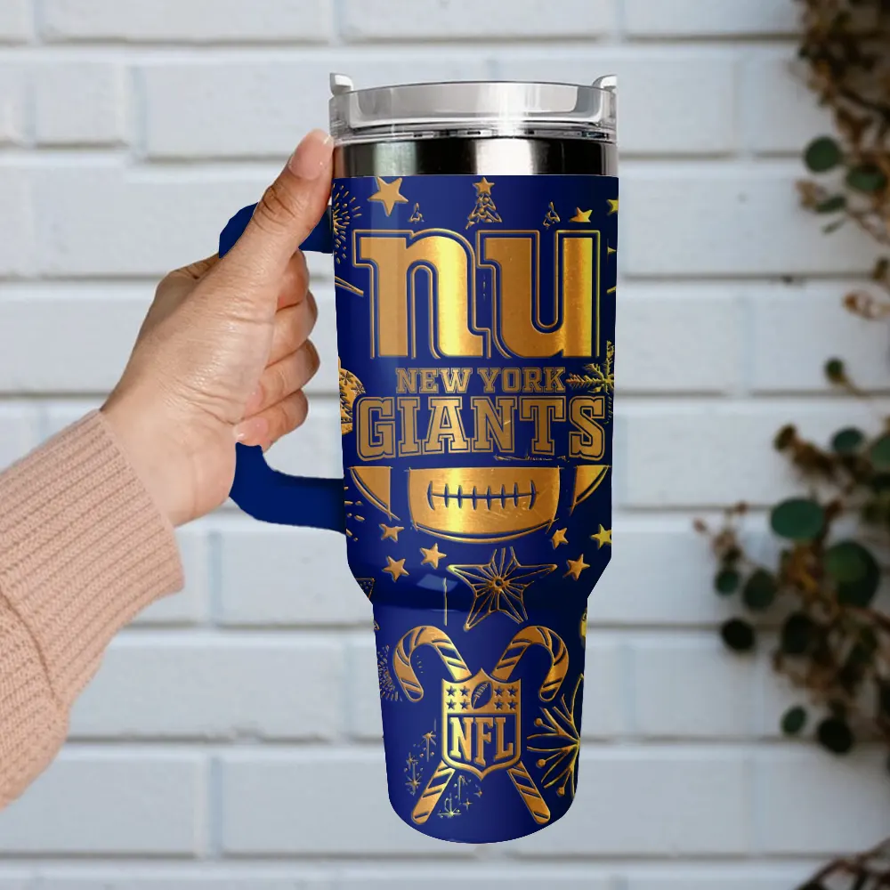 New York Giants Custom Stanley Quencher 40oz Stainless Steel Tumbler With Handle