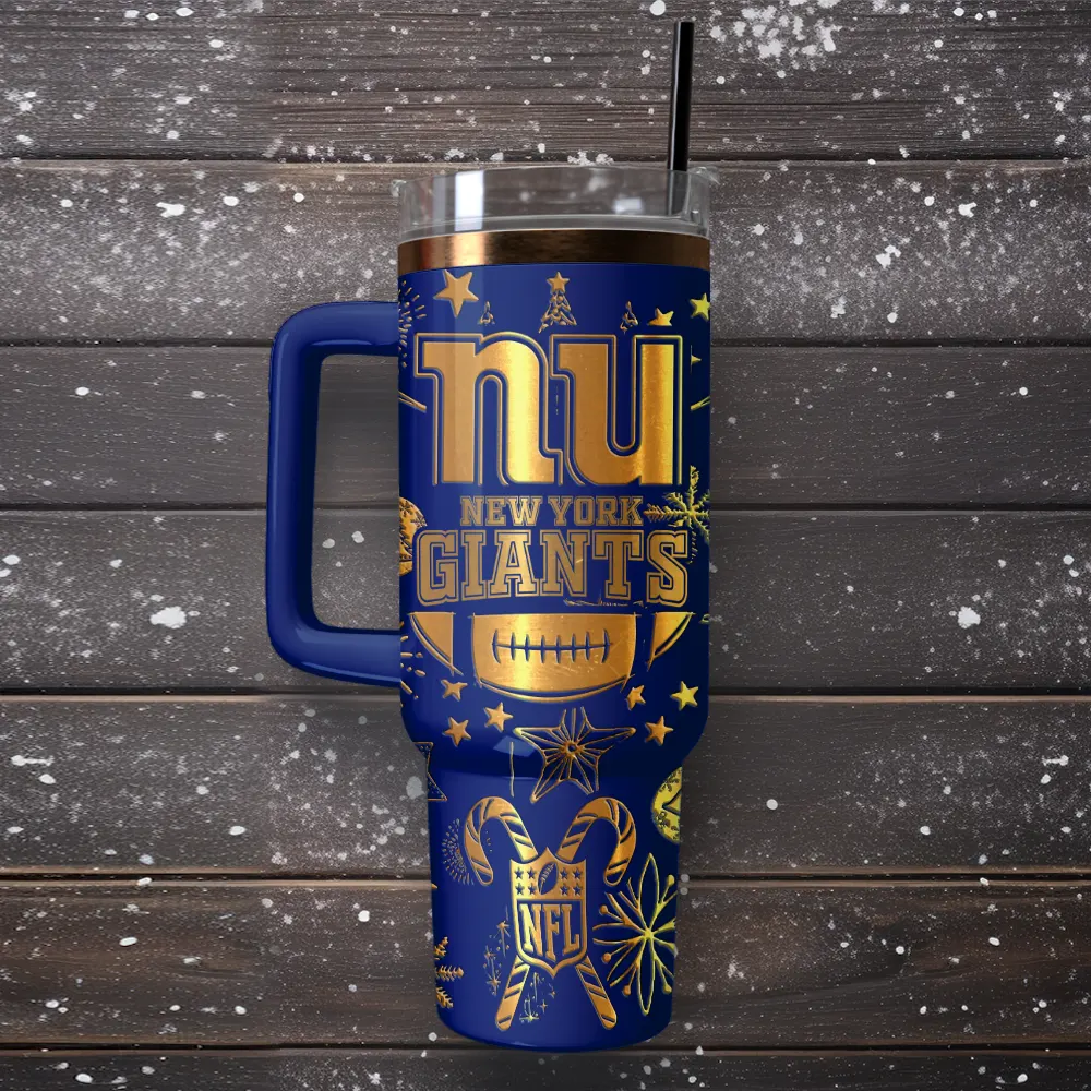 New York Giants Custom Stanley Quencher 40oz Stainless Steel Tumbler With Handle