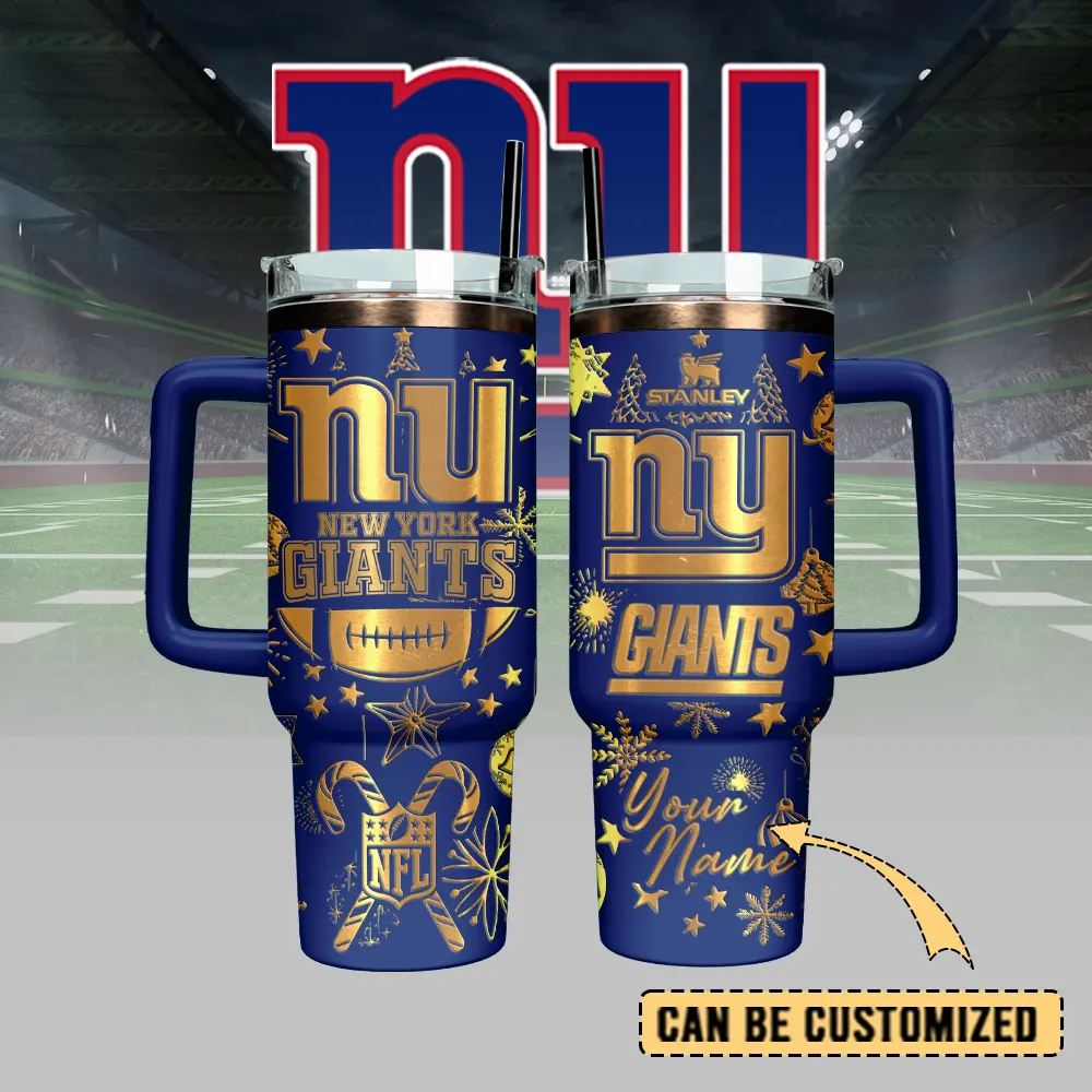 New York Giants Custom Stanley Quencher 40oz Stainless Steel Tumbler With Handle