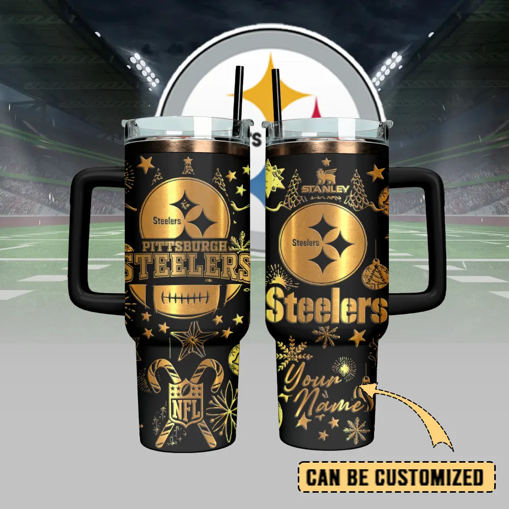 Pittsburgh Steelers Custom Stanley Quencher 40oz Stainless Steel Tumbler With Handle