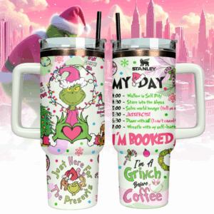 The Grinch x Christmas Custom Stanley Quencher 40oz Stainless Steel Tumbler With Handle