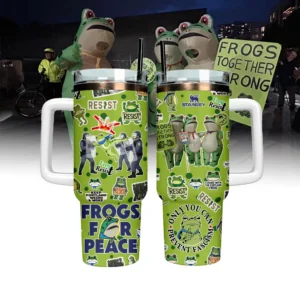Portland Frog Resist  Custom Stanley Quencher 40oz Stainless Steel Tumbler With Handle