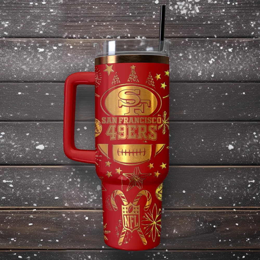 San Francisco 49ers Custom Stanley Quencher 40oz Stainless Steel Tumbler With Handle