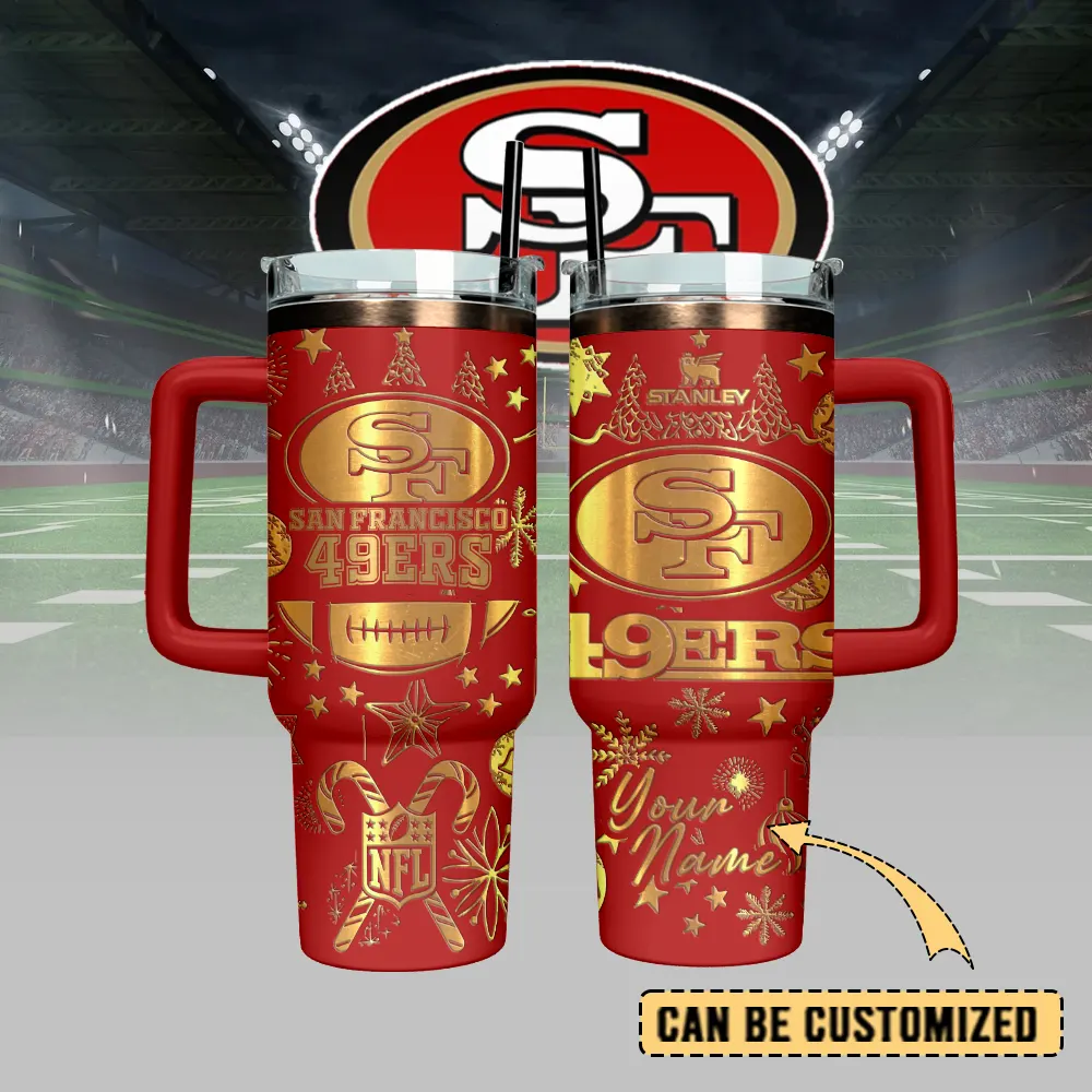 San Francisco 49ers Custom Stanley Quencher 40oz Stainless Steel Tumbler With Handle