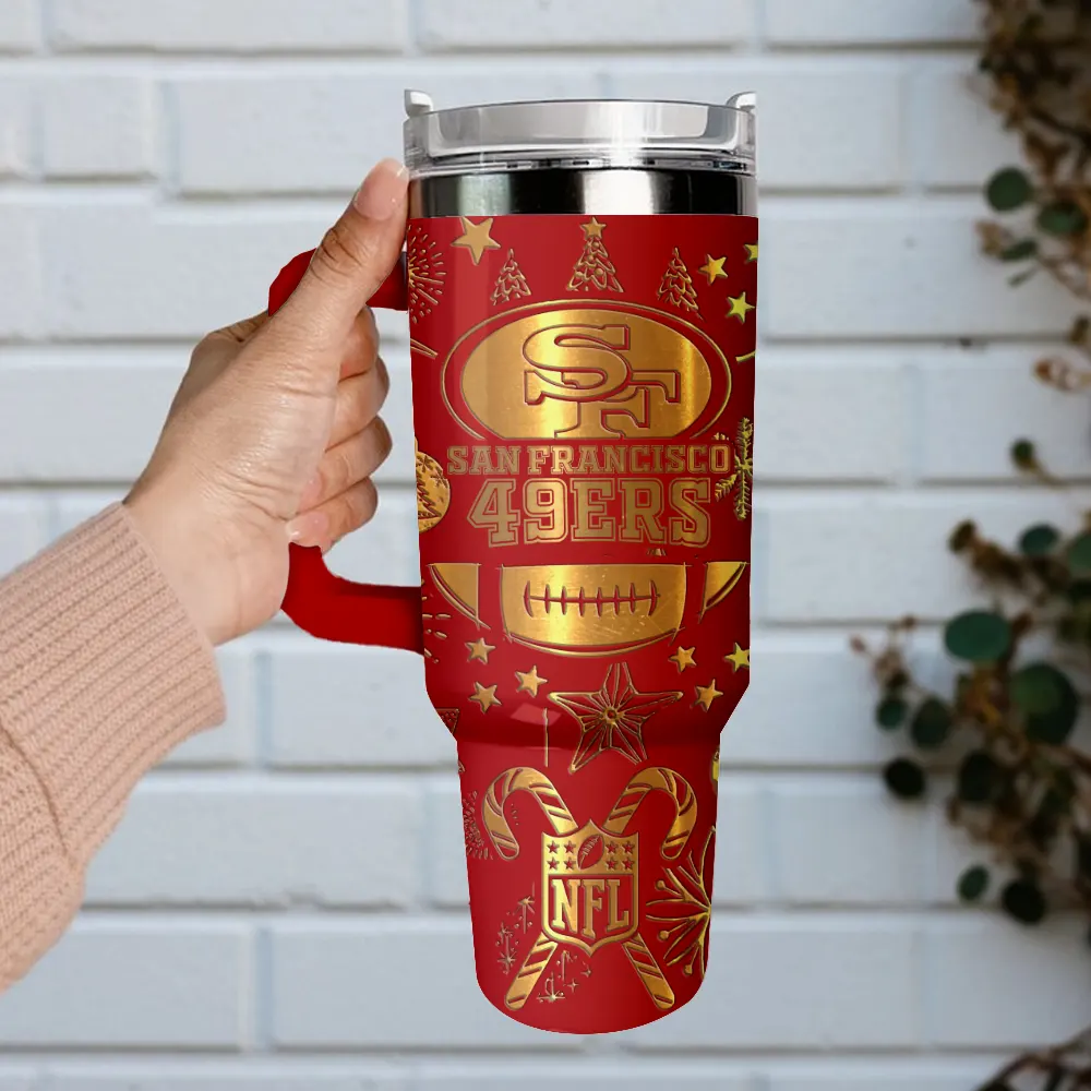 San Francisco 49ers Custom Stanley Quencher 40oz Stainless Steel Tumbler With Handle