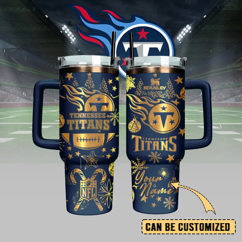 Tennessee Titans Custom Stanley Quencher 40oz Stainless Steel Tumbler With Handle