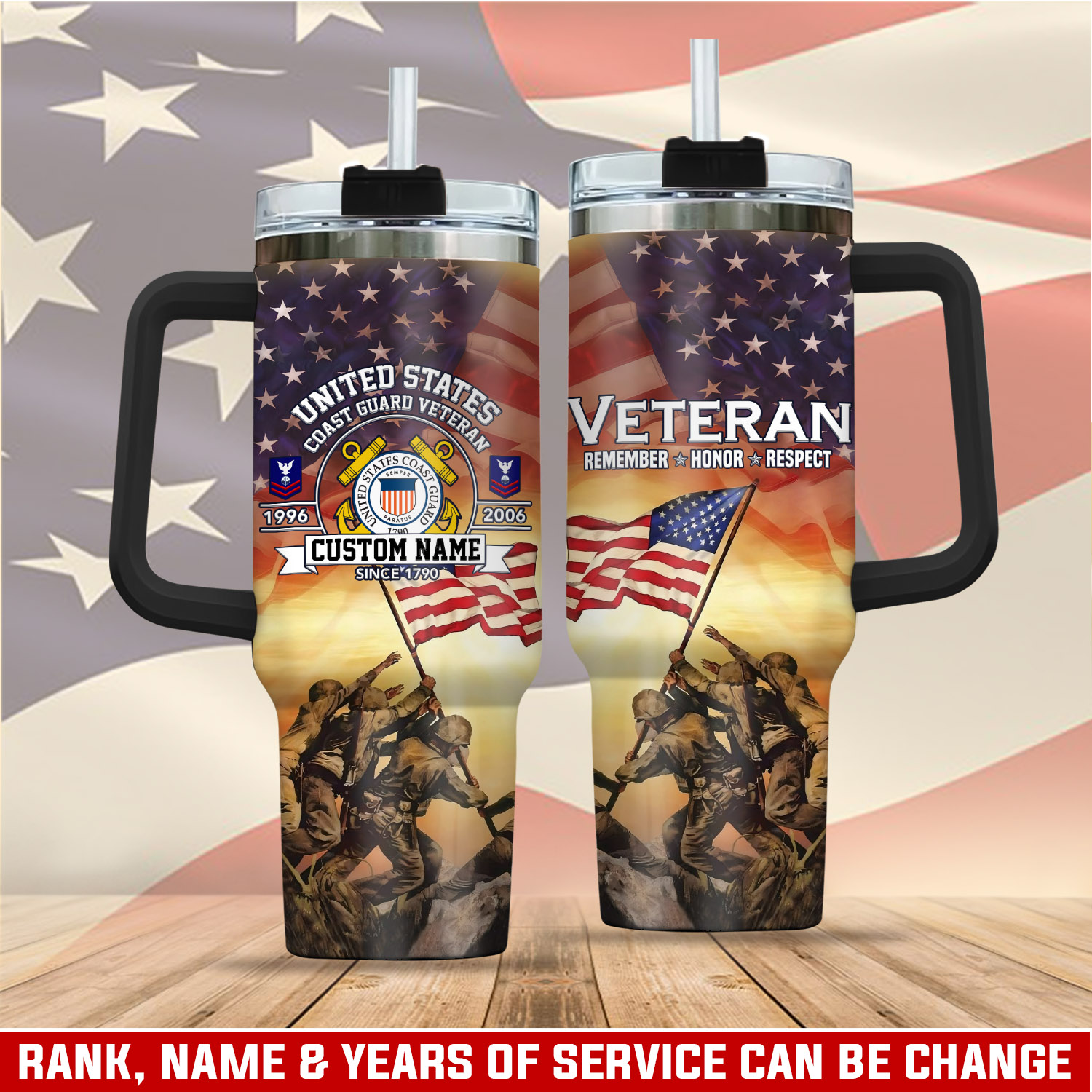 United States Coast Guard Custom Stanley Quencher 40oz Stainless Steel Tumbler With Handle